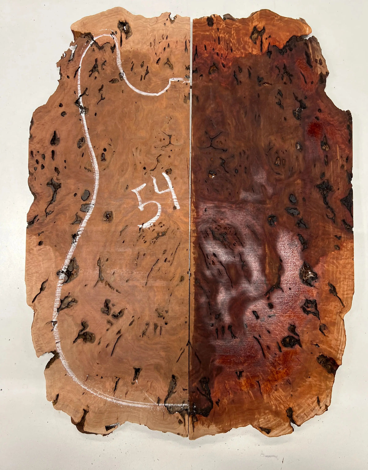 Red Gum Burl Book Matched Guitar Drop Tops | 21" x 14" x 3/8" #54 - Exotic Wood Zone - Buy online Across USA 