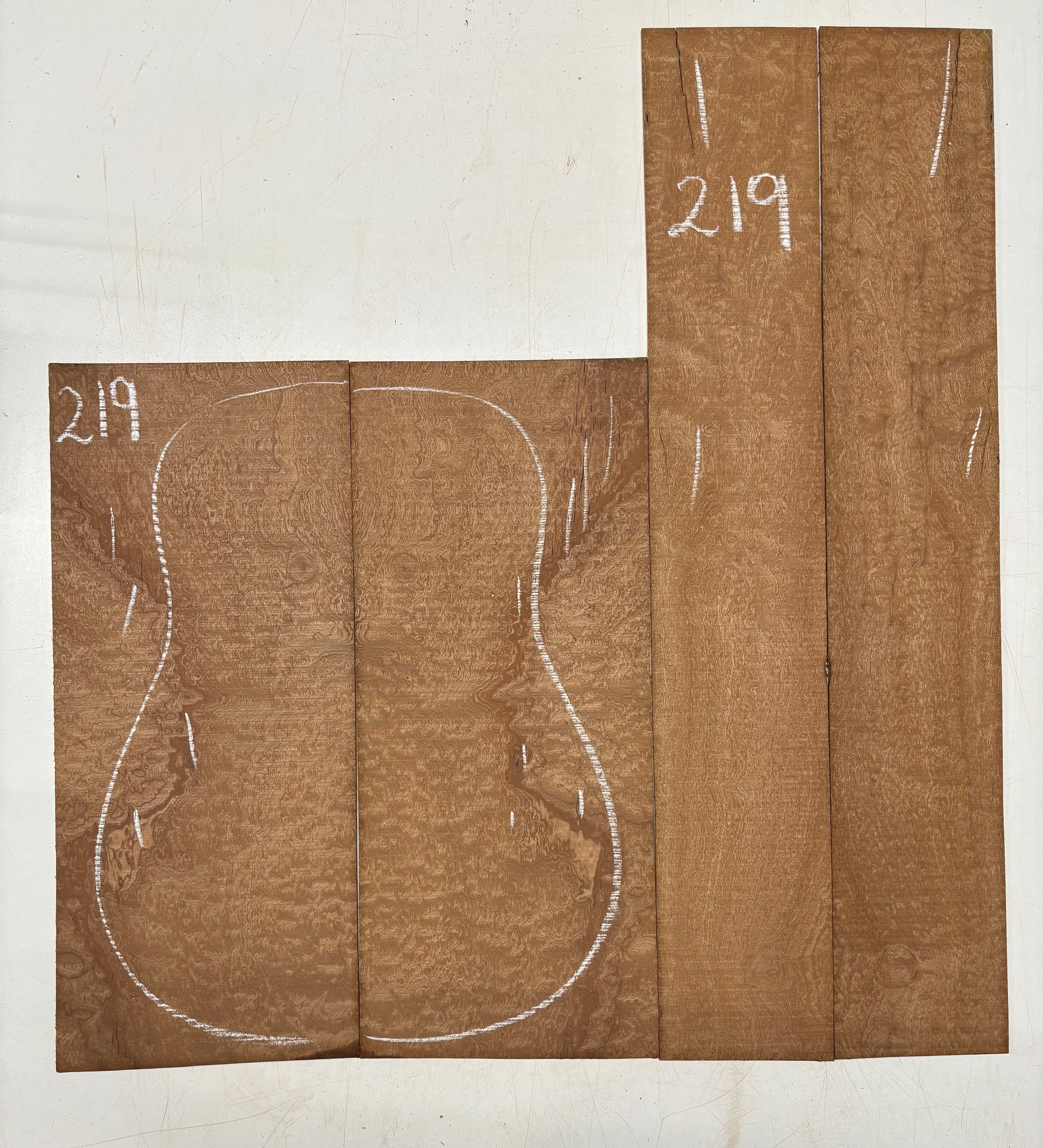 Quilted Sapele Dreadnought Guitar Back and Side Seconds Set #219 Exotic Wood Zone 