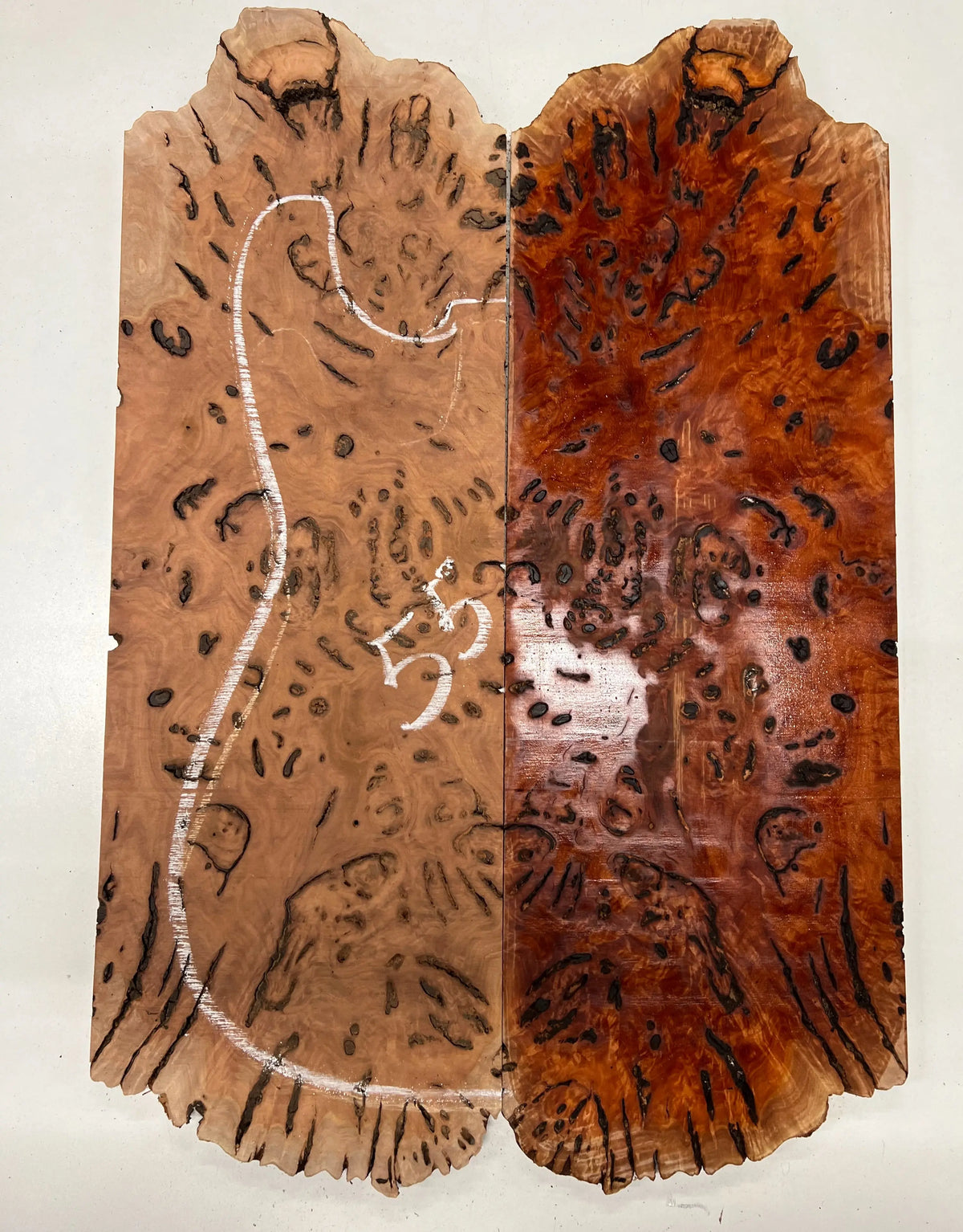 Red Gum Burl Book Matched Guitar Drop Tops | 21" x 14" x 3/8" #55 - Exotic Wood Zone - Buy online Across USA 