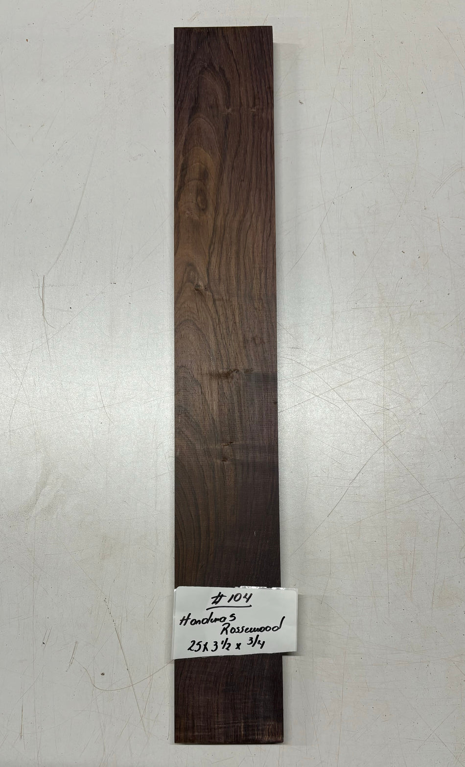 Honduras Rosewood Lumber 25"x 3-1/2"x 3/4"#104
