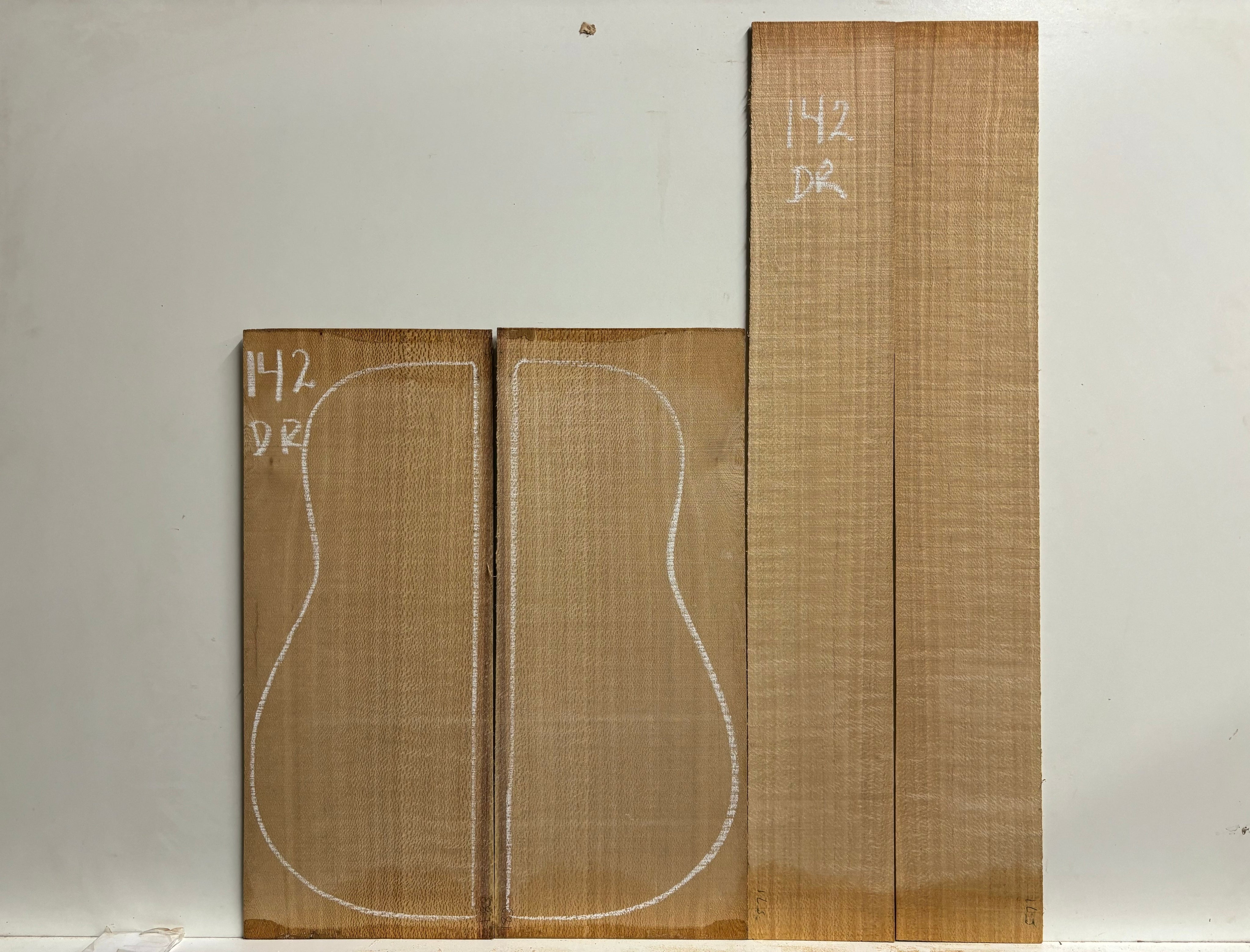 Silver Oak (Silky Oak) Dreadnought Guitar Back & Side Set #143 Exotic Wood Zone 