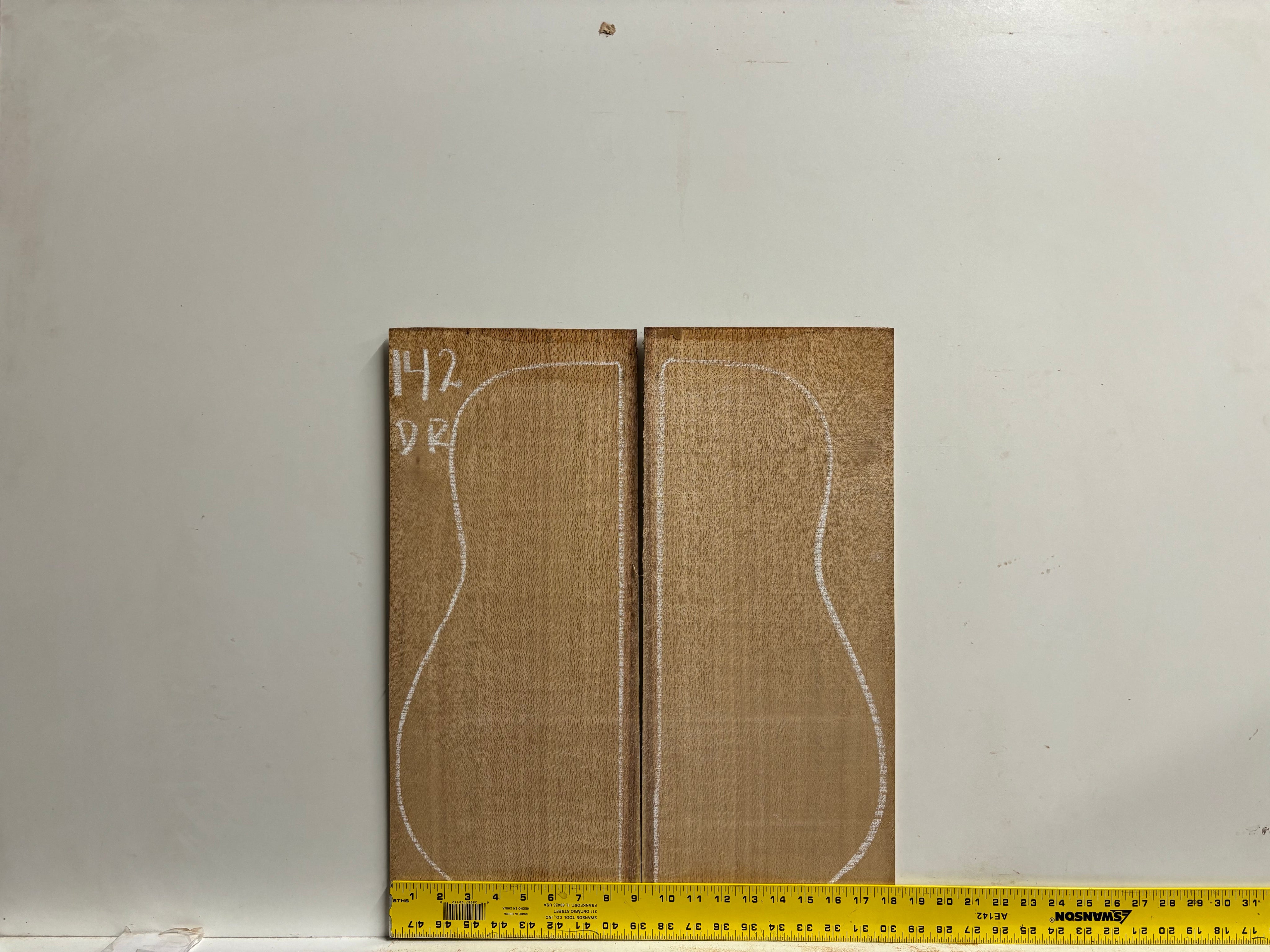 Silver Oak (Silky Oak) Dreadnought Guitar Back & Side Set #143 Exotic Wood Zone 