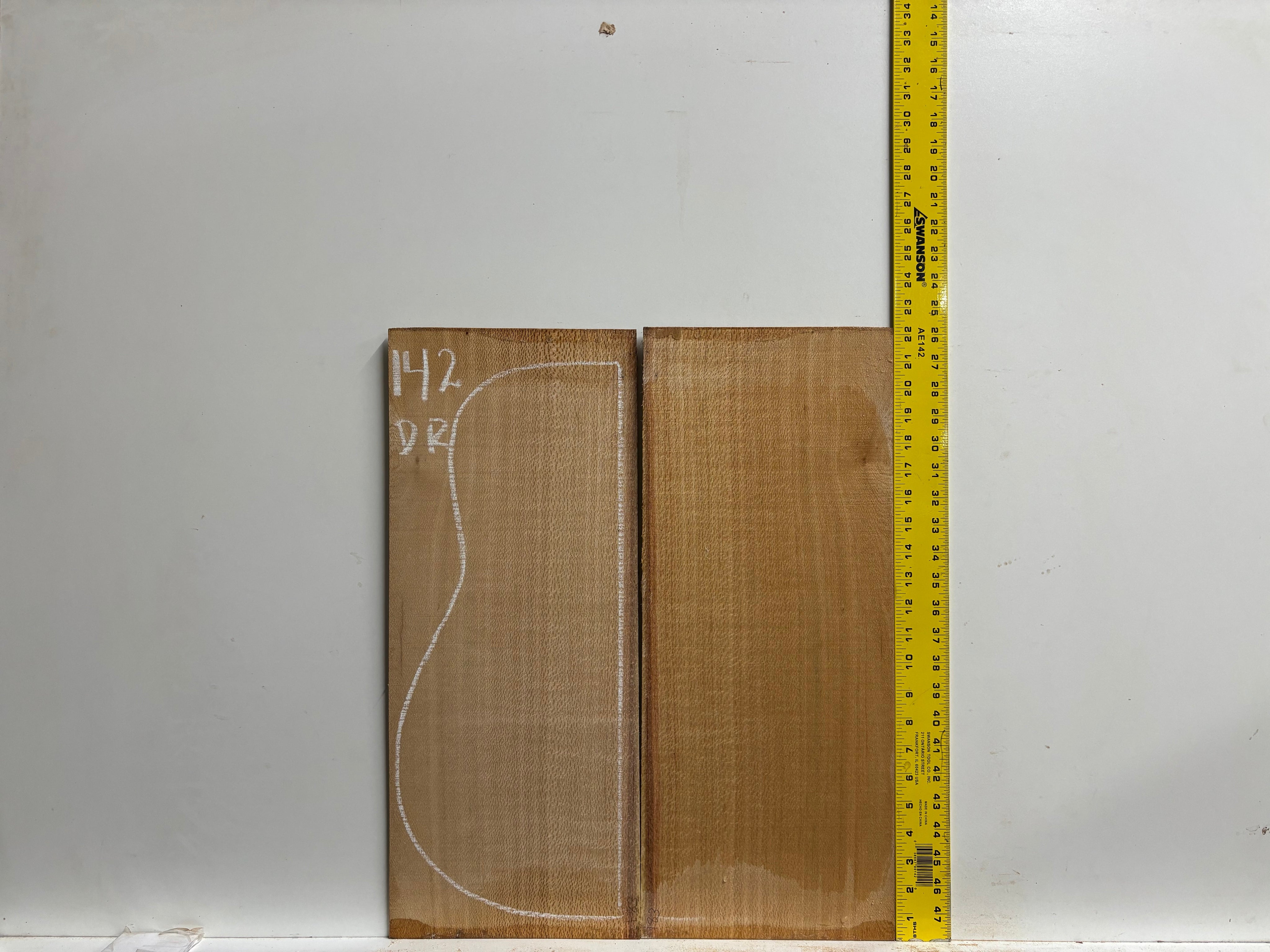 Silver Oak (Silky Oak) Dreadnought Guitar Back & Side Set #143 Exotic Wood Zone 