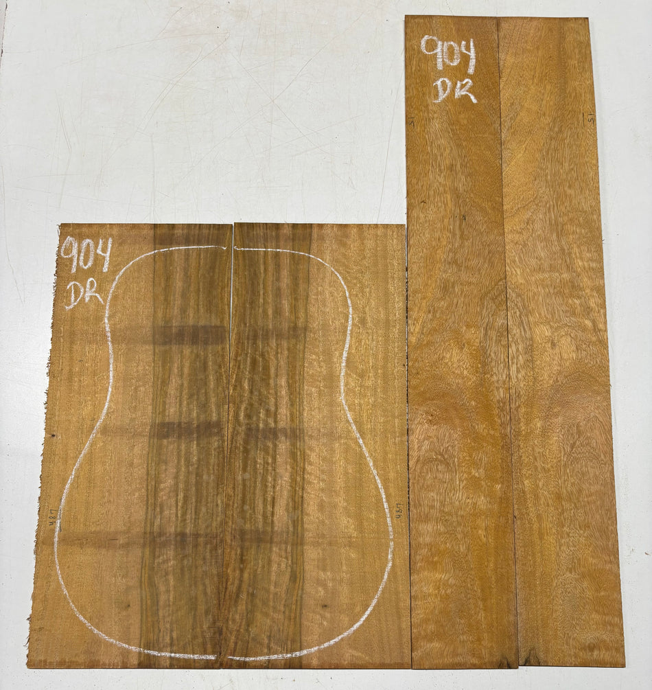 Flame Chocolate Mango Dreadnought Guitar Back and Side Set #904