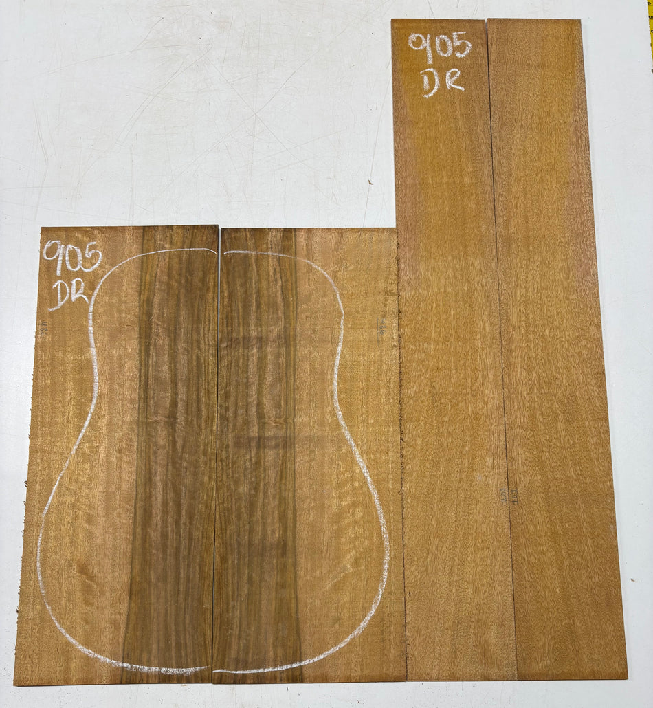 Flame Chocolate Mango Dreadnought Guitar Back and Side Set #905