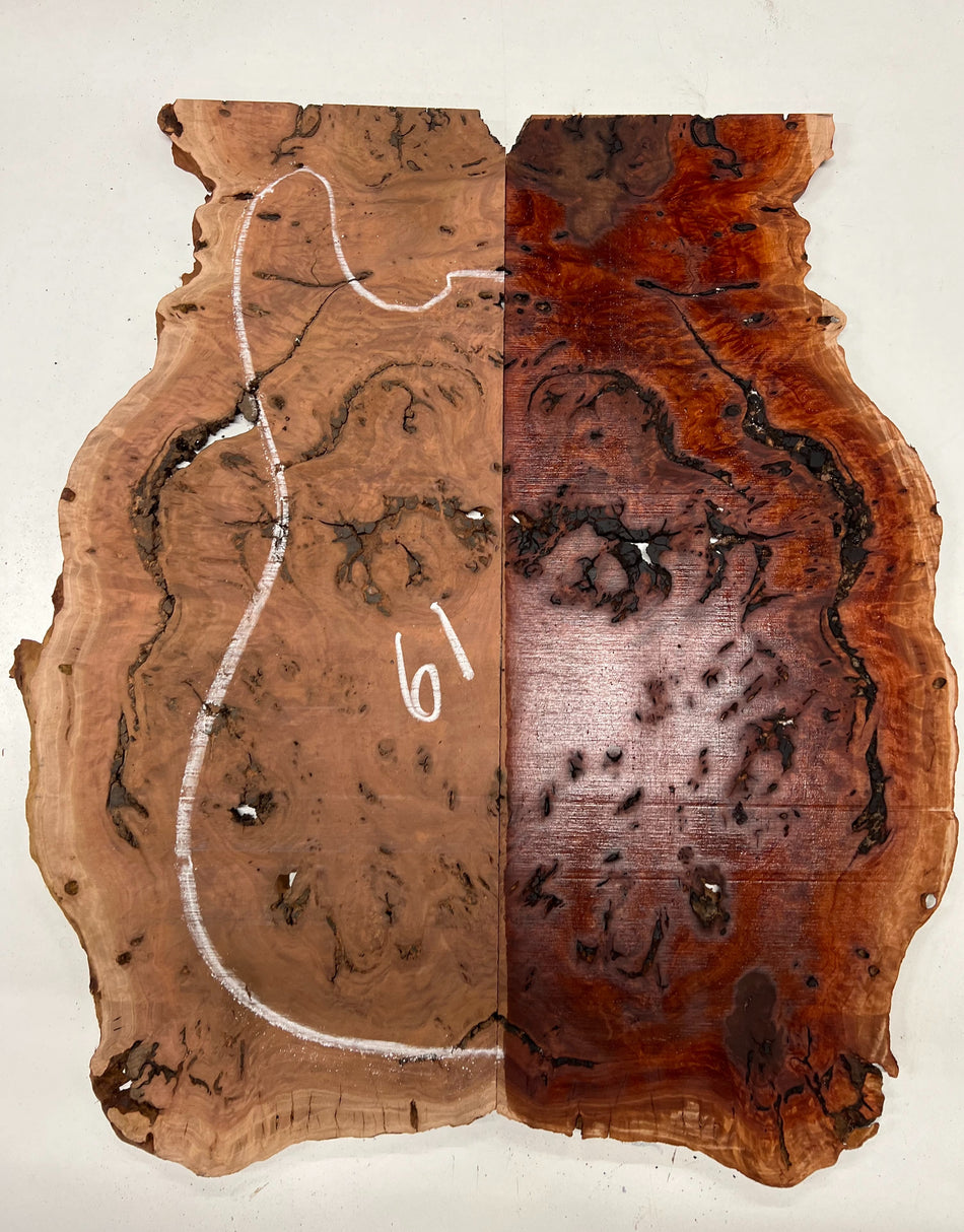 Red Gum Burl Book Matched Guitar Drop Tops | 21" x 14" x 3/8" #61 - Exotic Wood Zone - Buy online Across USA 