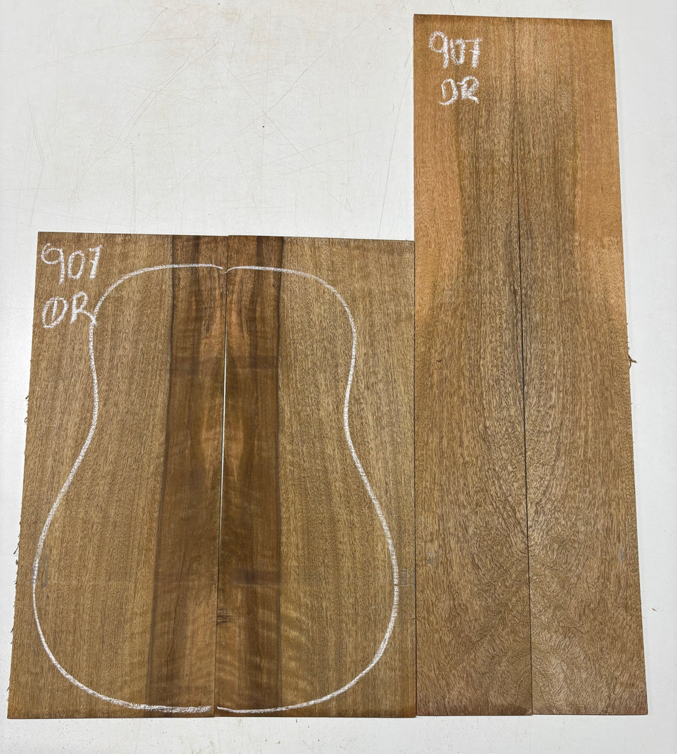 Flame Chocolate Mango Dreadnought Guitar Back and Side Set #907