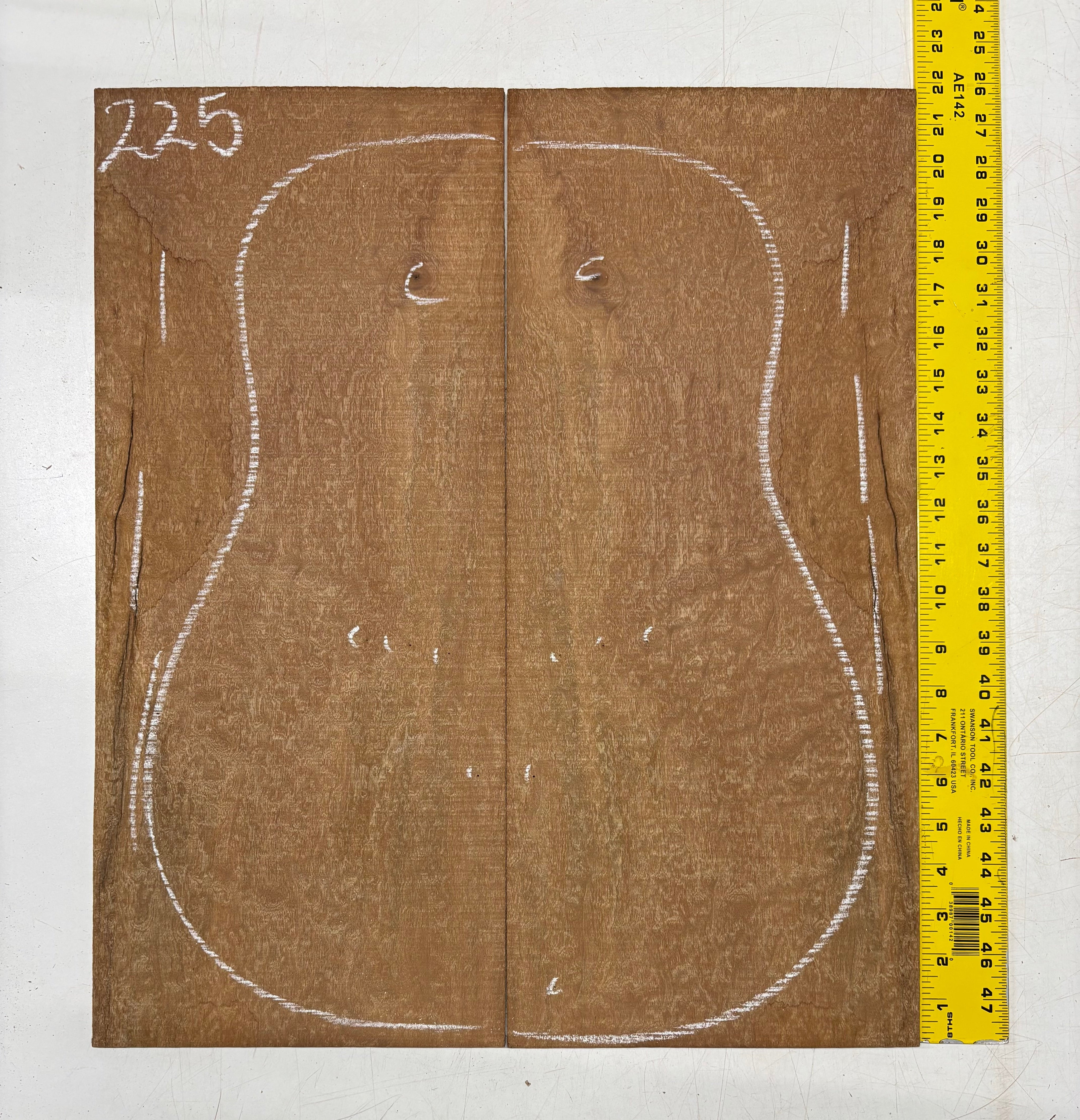 Quilted Sapele Dreadnought Guitar Back and Side Seconds Set #225 Exotic Wood Zone 