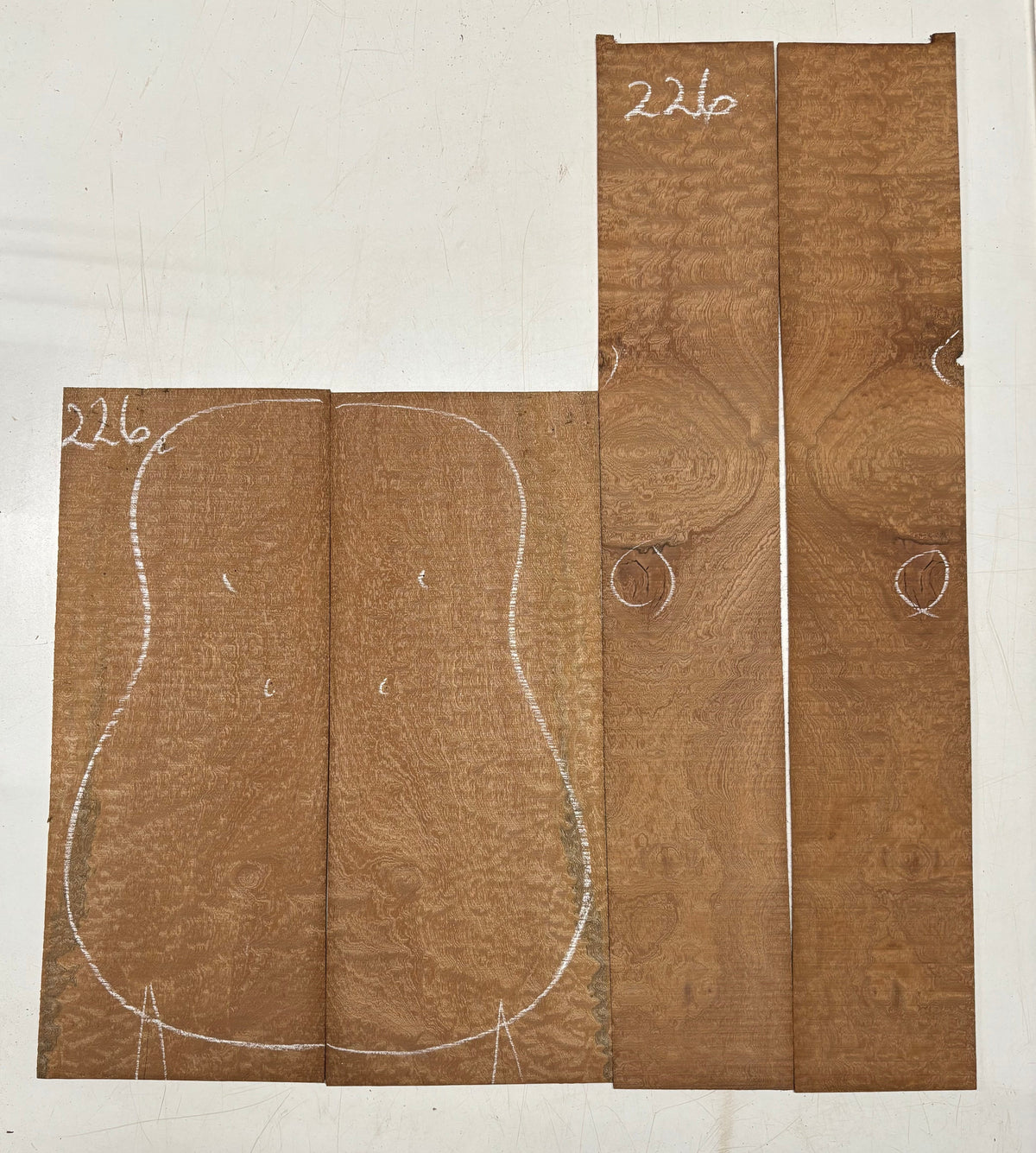 Quilted Sapele Dreadnought Guitar Back and Side Seconds Set #226 Exotic Wood Zone 