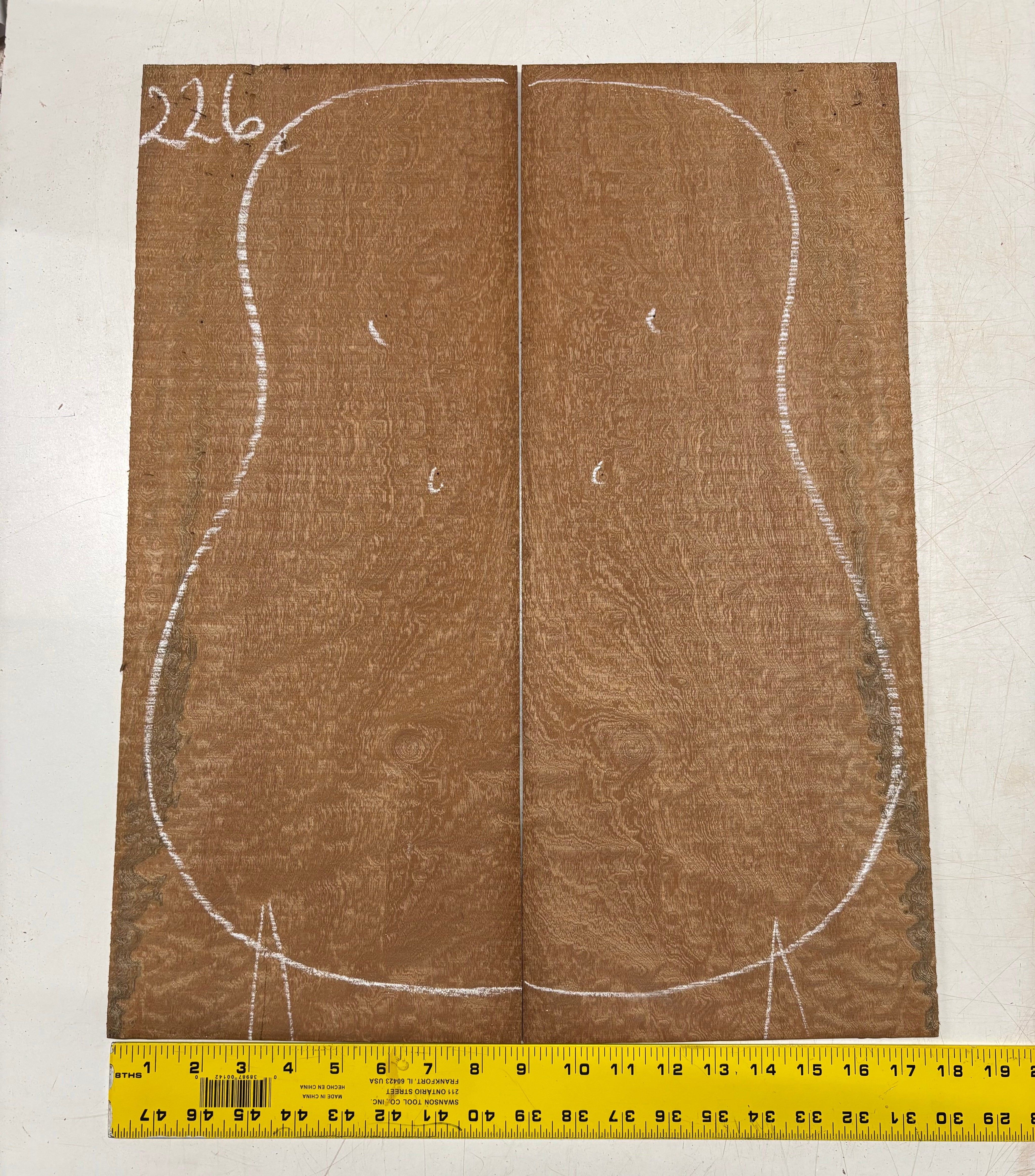 Quilted Sapele Dreadnought Guitar Back and Side Seconds Set #226 Exotic Wood Zone 