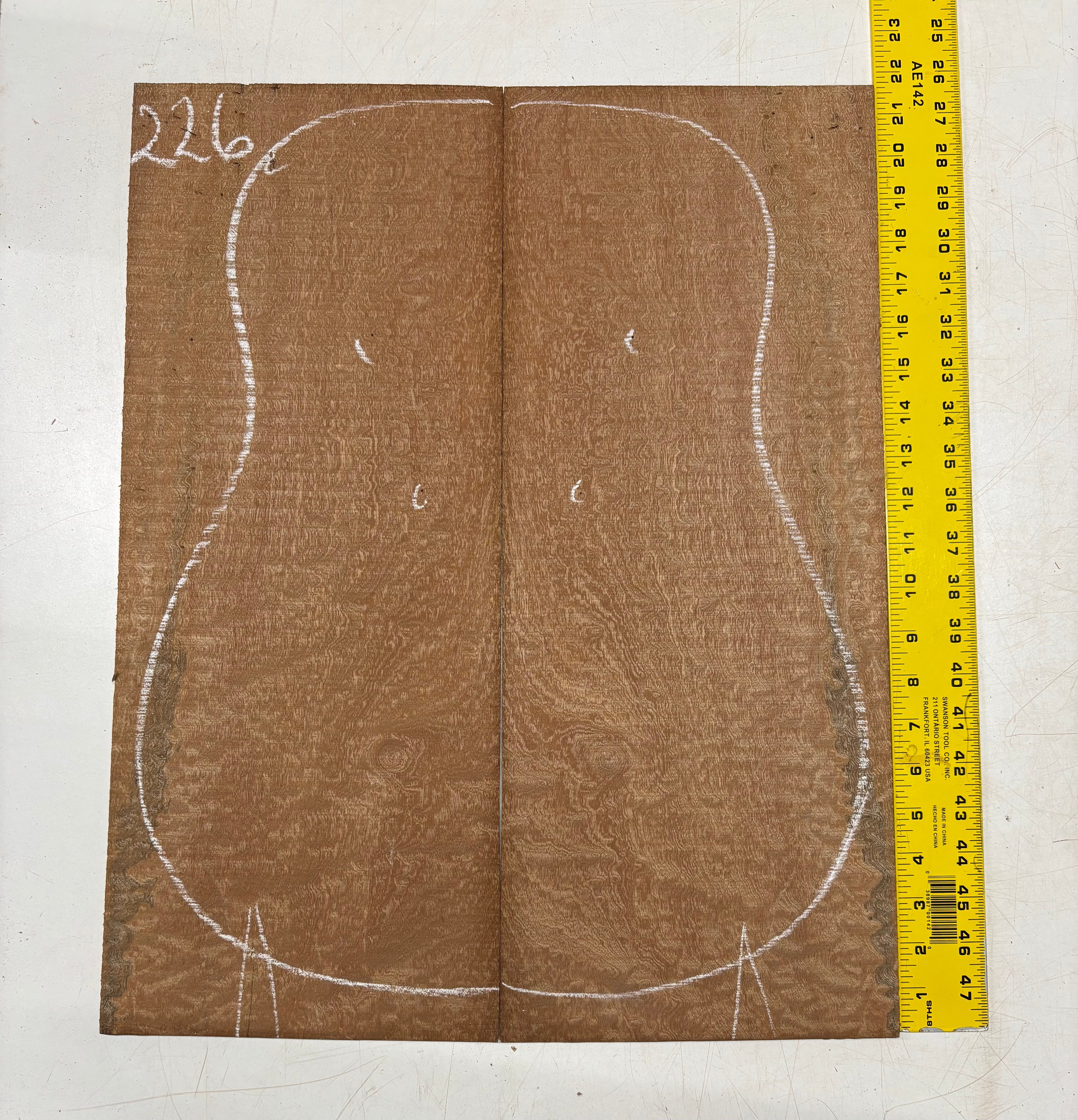 Quilted Sapele Dreadnought Guitar Back and Side Seconds Set #226 Exotic Wood Zone 