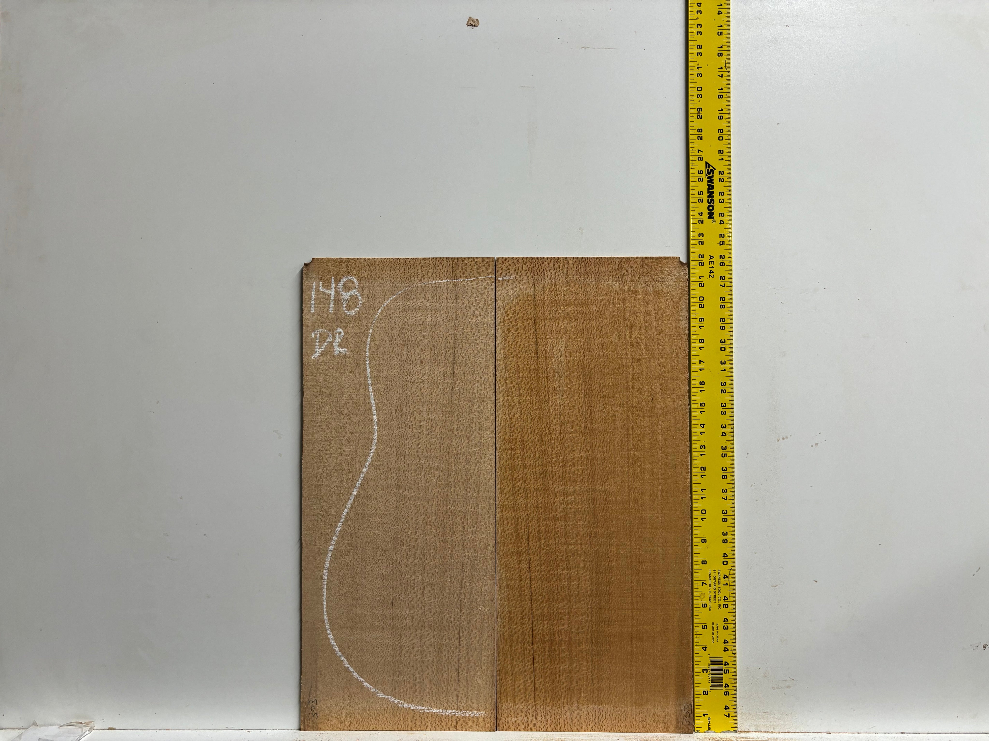 Silver Oak (Silky Oak) Dreadnought Guitar Back & Side Set #148 Exotic Wood Zone 