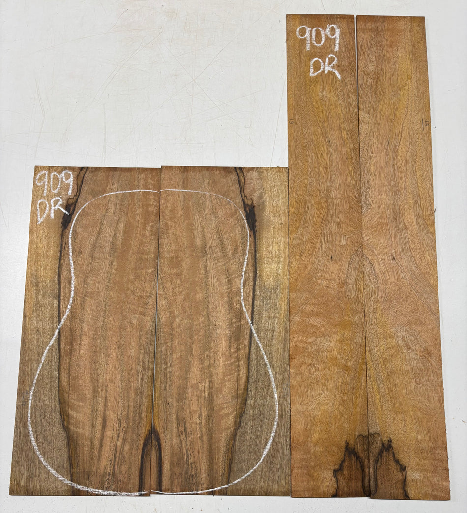 Flame Chocolate Mango Dreadnought Guitar Back and Side Set #909