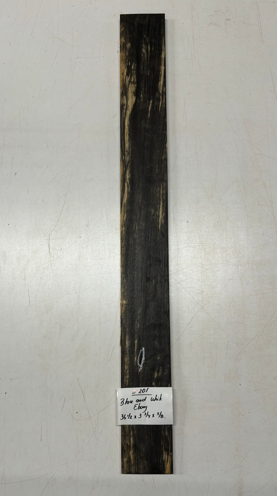 Black and White Ebony Lumber 36-1/2"x 3-3/4"x 5/8"#201