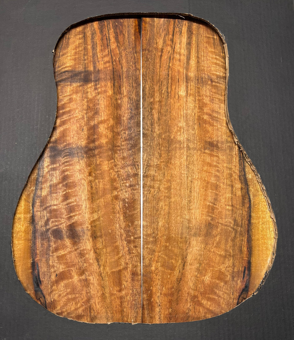 Flame Chocolate Mango Dreadnought Guitar Back and Side Set #910