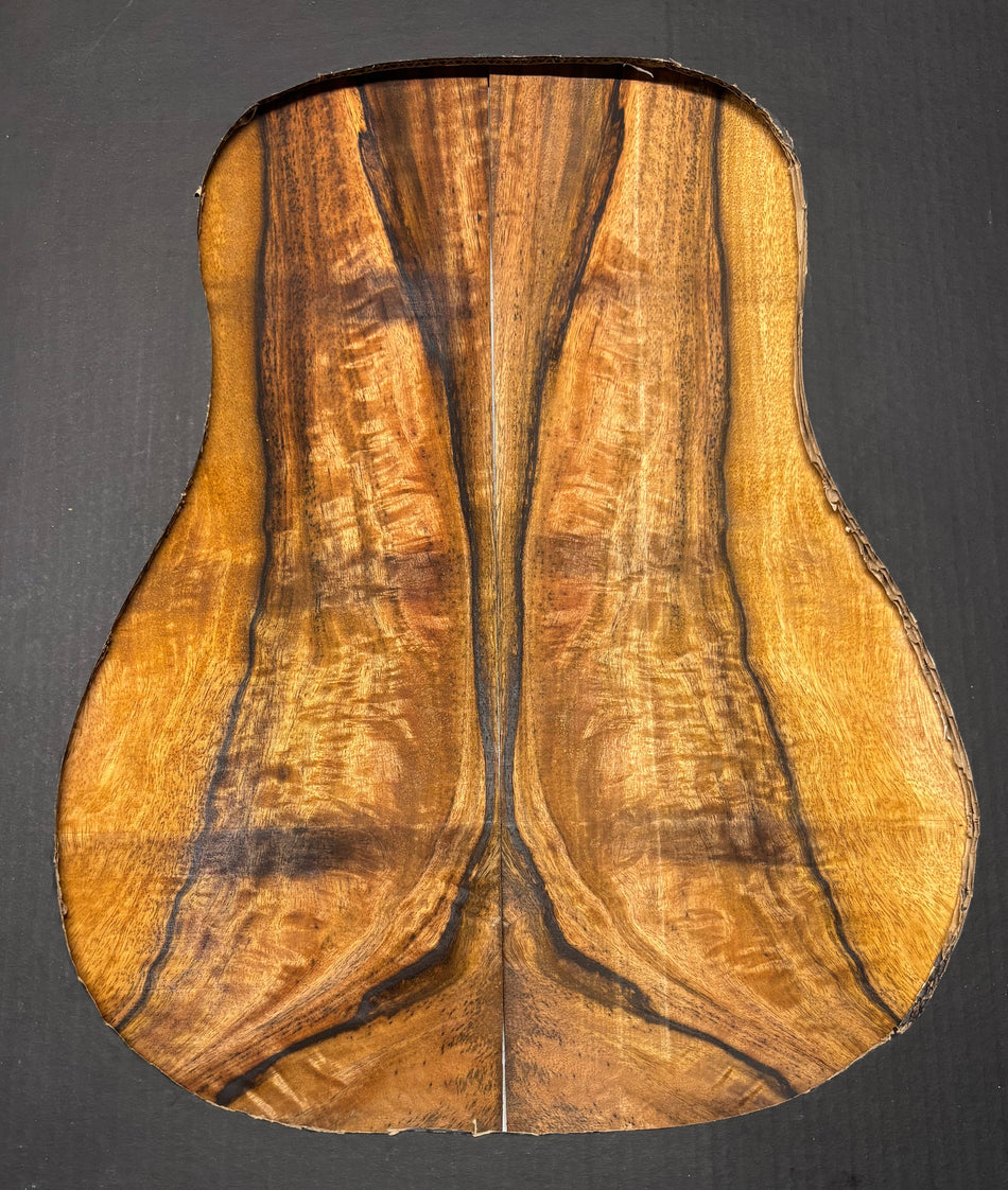 Flame Chocolate Mango Dreadnought Guitar Back and Side Set #911