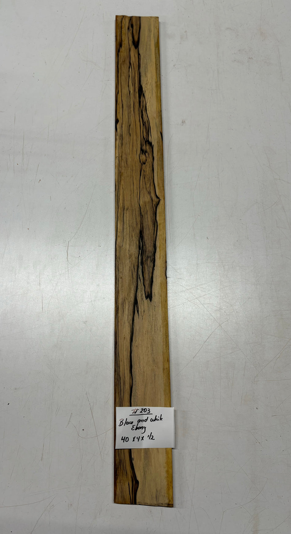 Black and White Ebony Lumber 40"x 4"x 1/2"#203