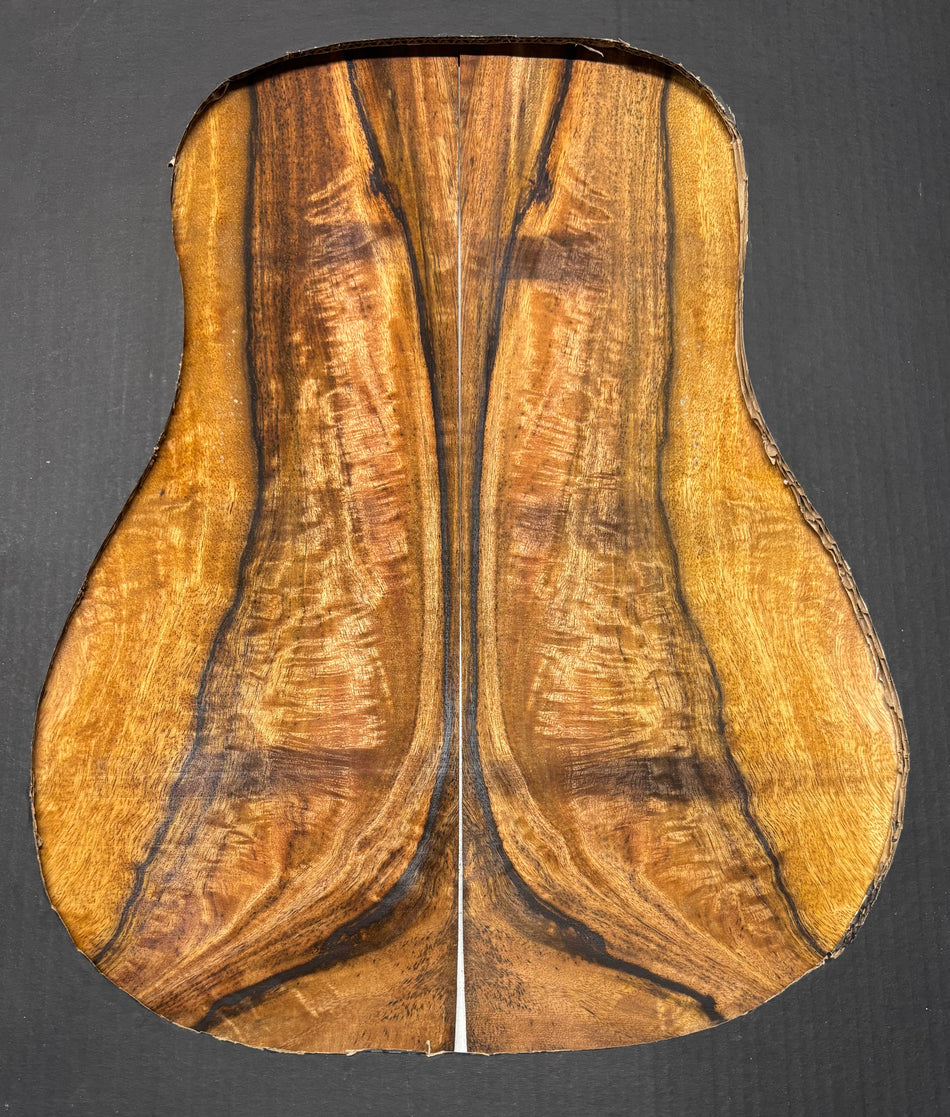 Flame Chocolate Mango Dreadnought Guitar Back and Side Set #912