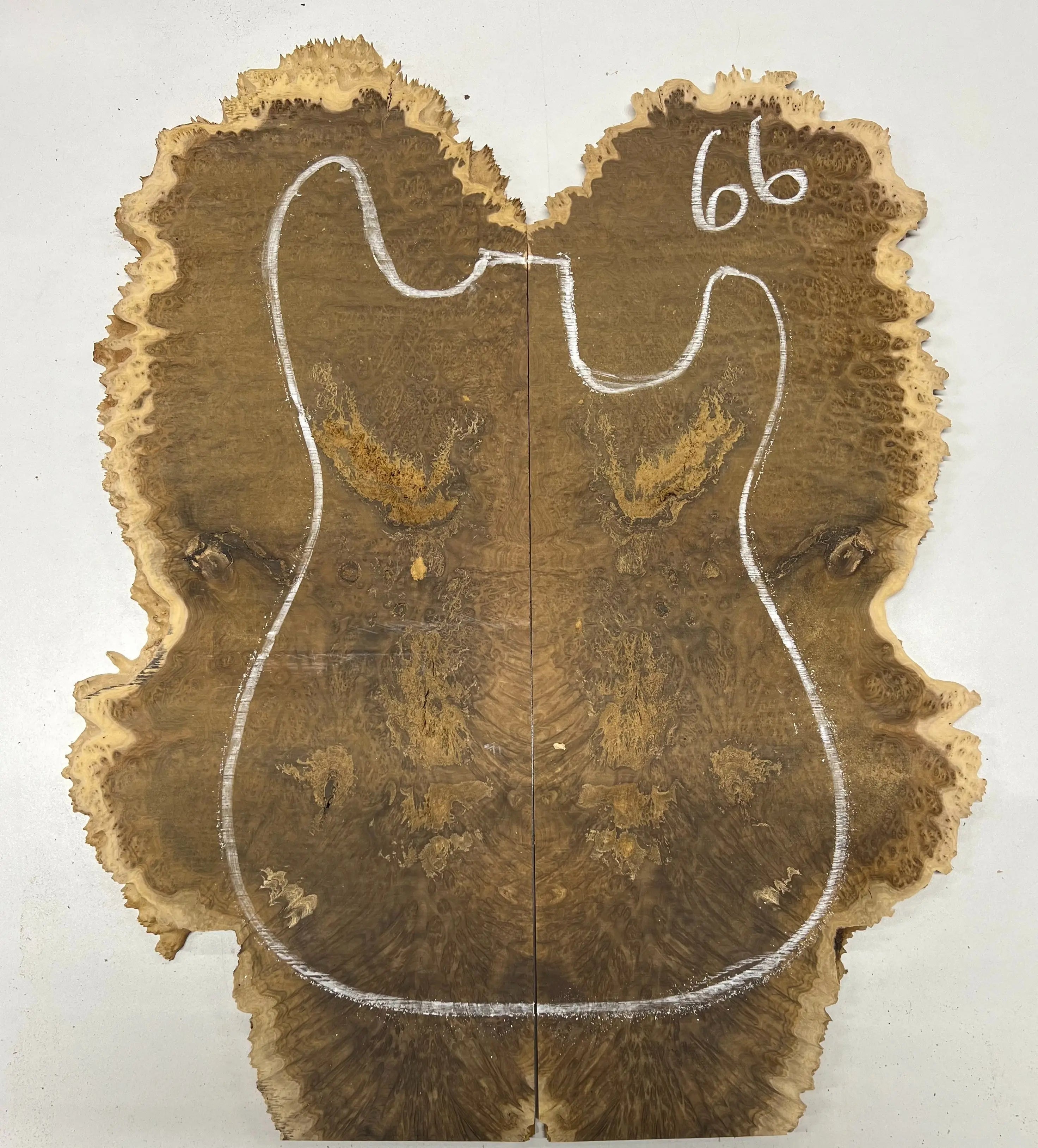 Brown Mallee Burl Guitar Drop Top Set 21" x 14" x 1/4" #66 - Exotic Wood Zone - Buy online Across USA 