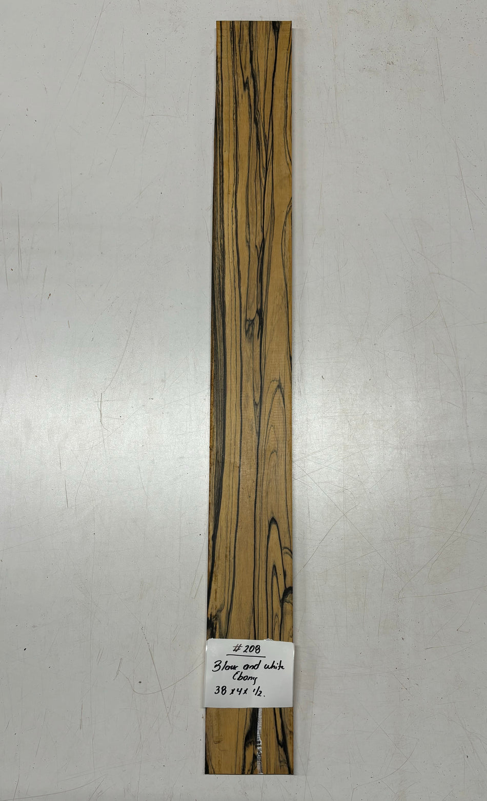 Black and White Ebony Lumber 38"x 4"x 1/2"#208