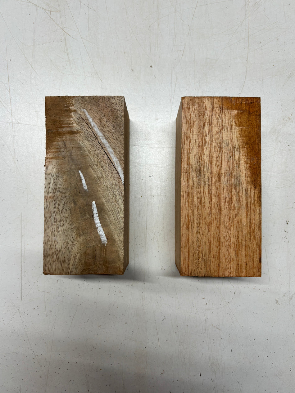 2 Pack, 2 Species Mahogany + Mango Pepper Mill Blank 6-1/2"x2-7/8"x3"#5903