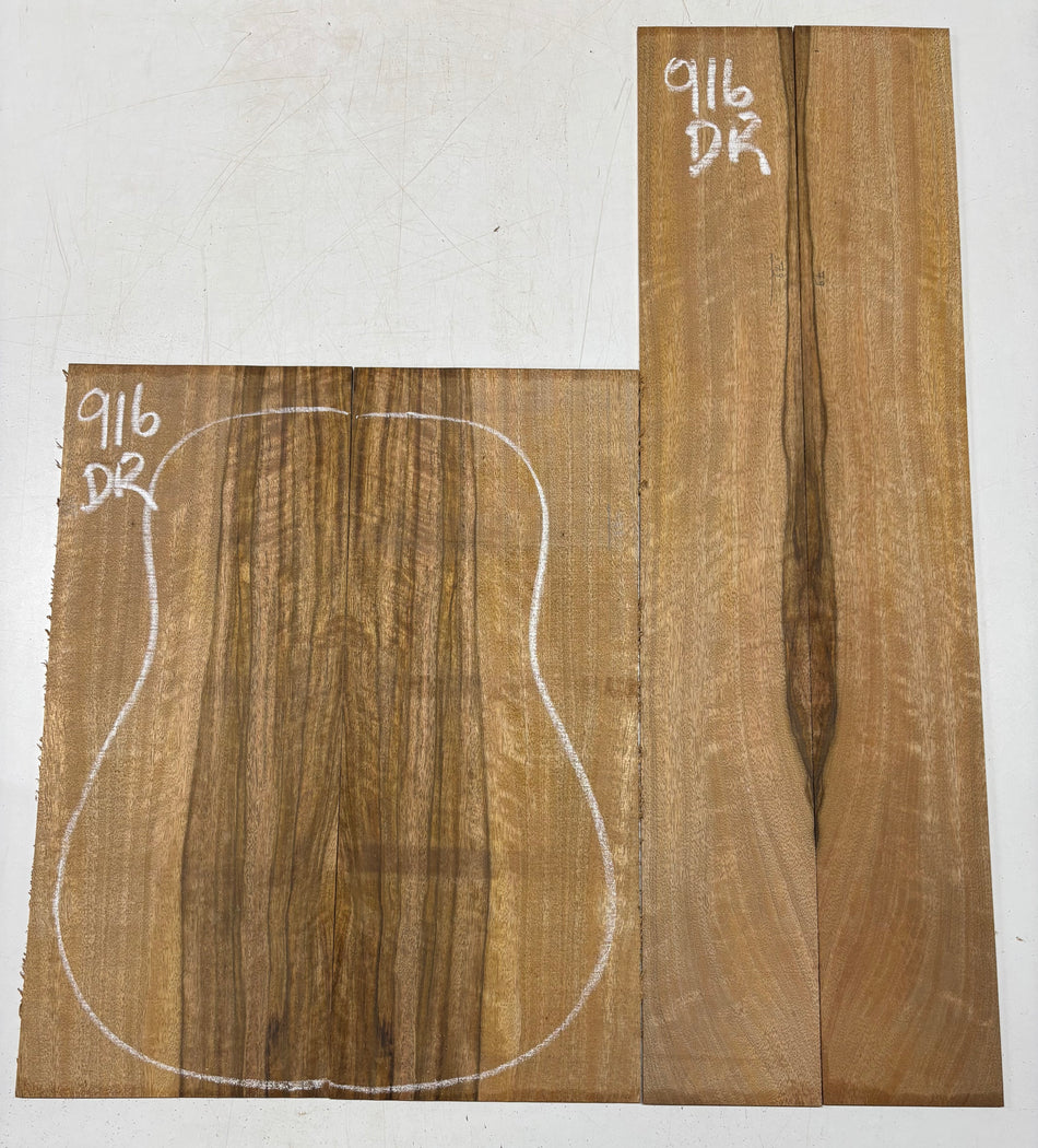 Flame Chocolate Mango Dreadnought Guitar Back and Side Set #916