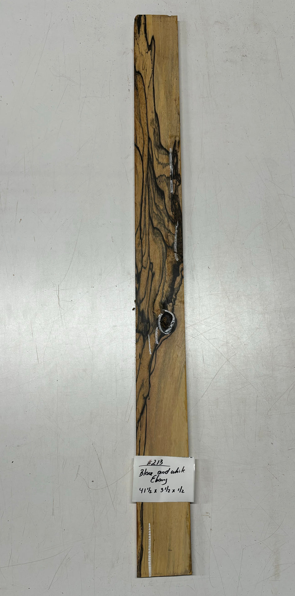 Black and White Ebony Lumber 41-1/2"x 3-1/2"x 1/2"#213