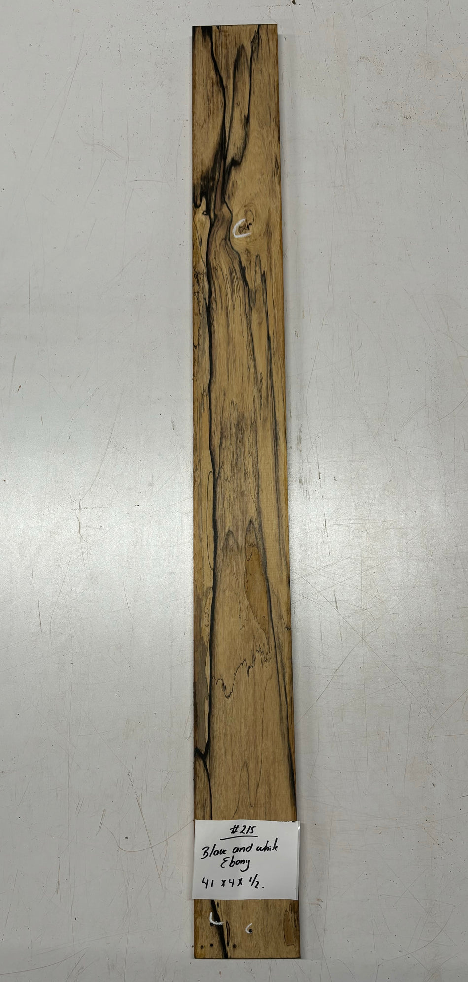 Black and White Ebony Lumber 41"x 3-1/2"x 5/8"#214