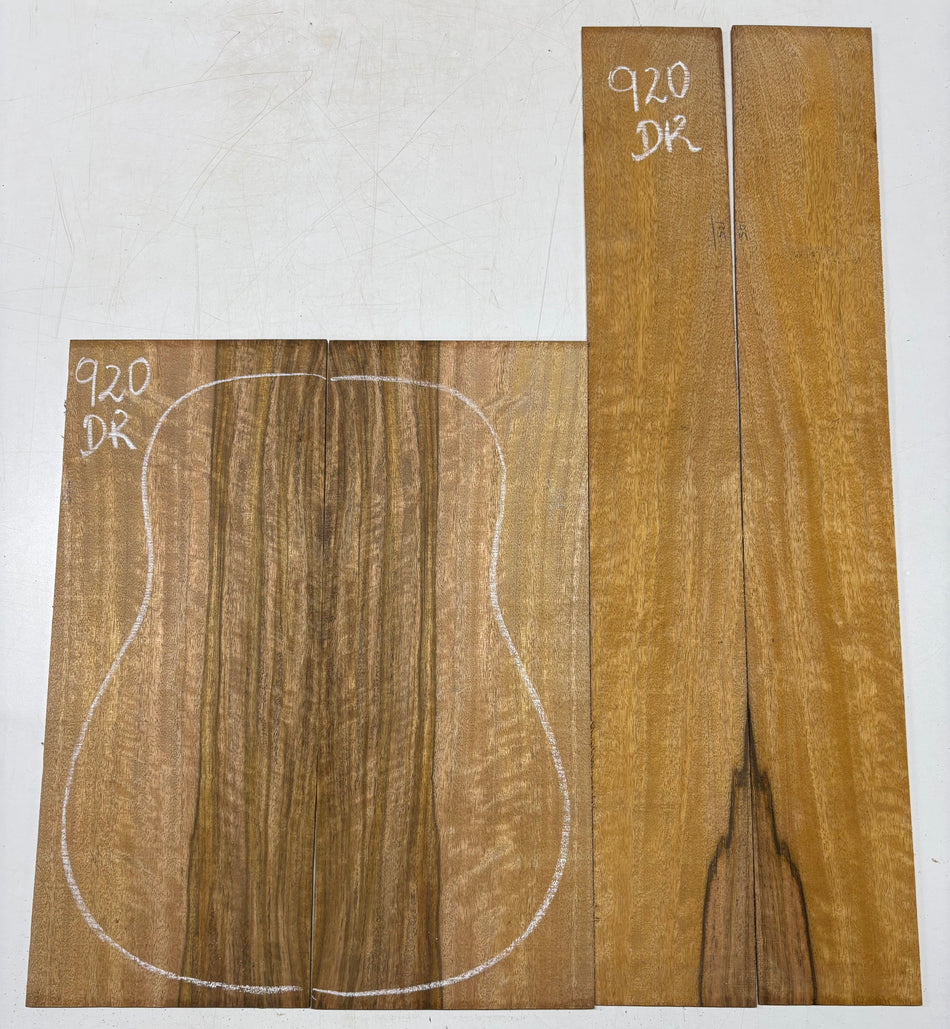 Flame Chocolate Mango Dreadnought Guitar Back and Side Set #920