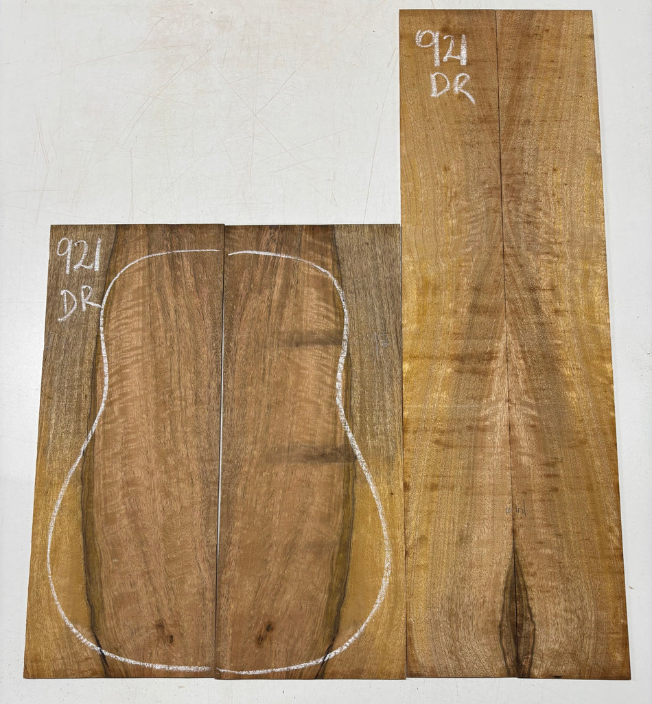 Flame Chocolate Mango Dreadnought Guitar Back and Side Set #921