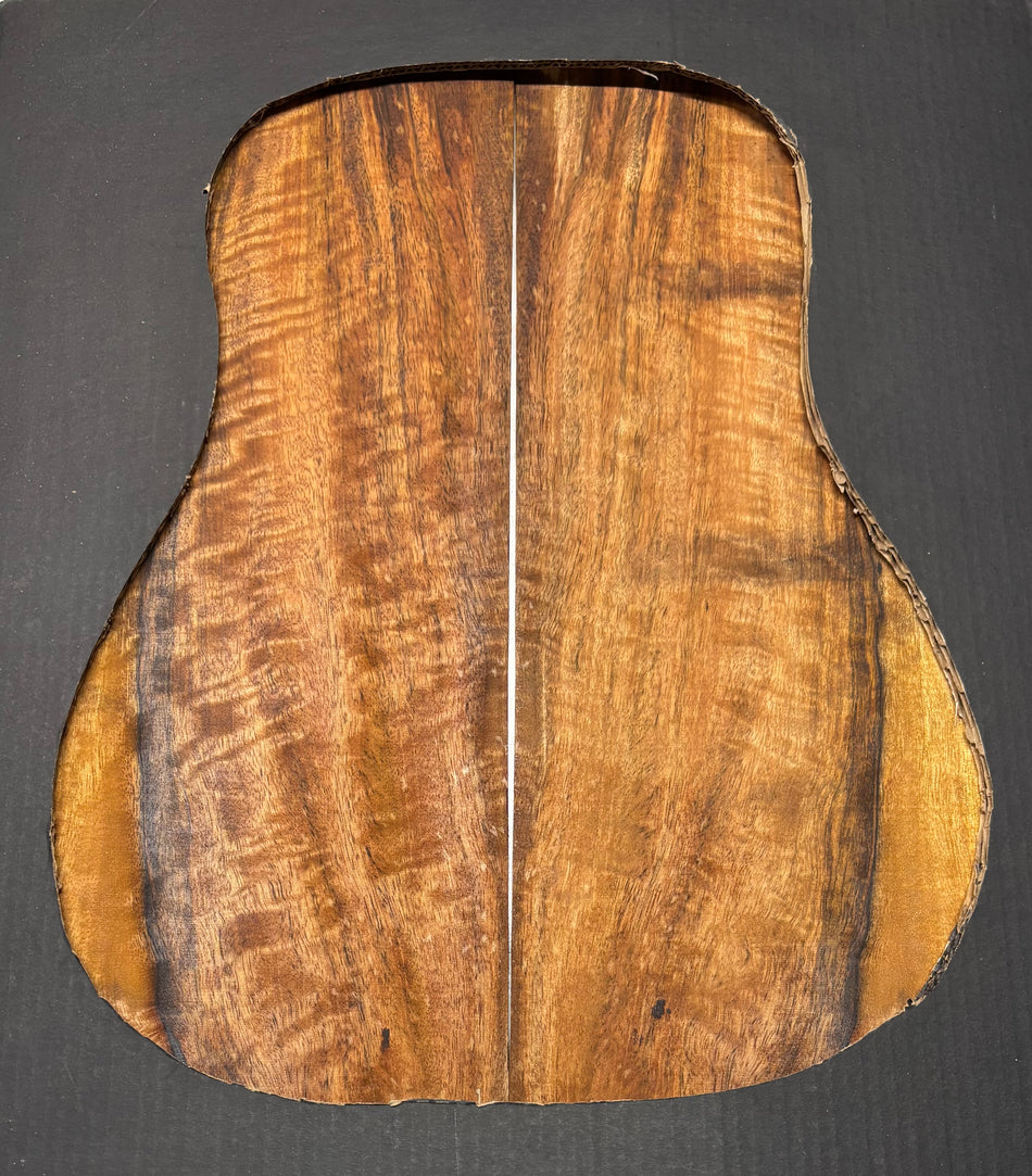 Flame Chocolate Mango Dreadnought Guitar Back and Side Set #921