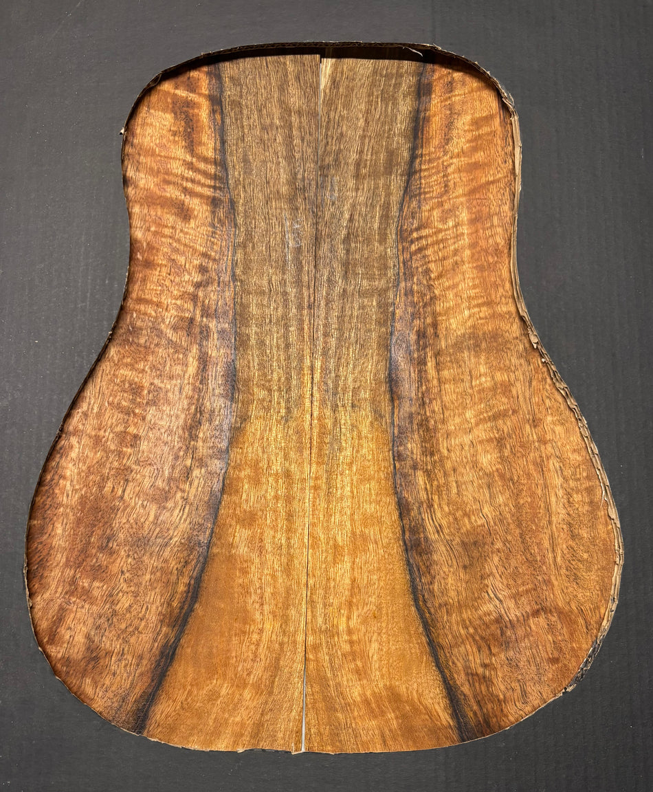 Flame Chocolate Mango Dreadnought Guitar Back and Side Set #922