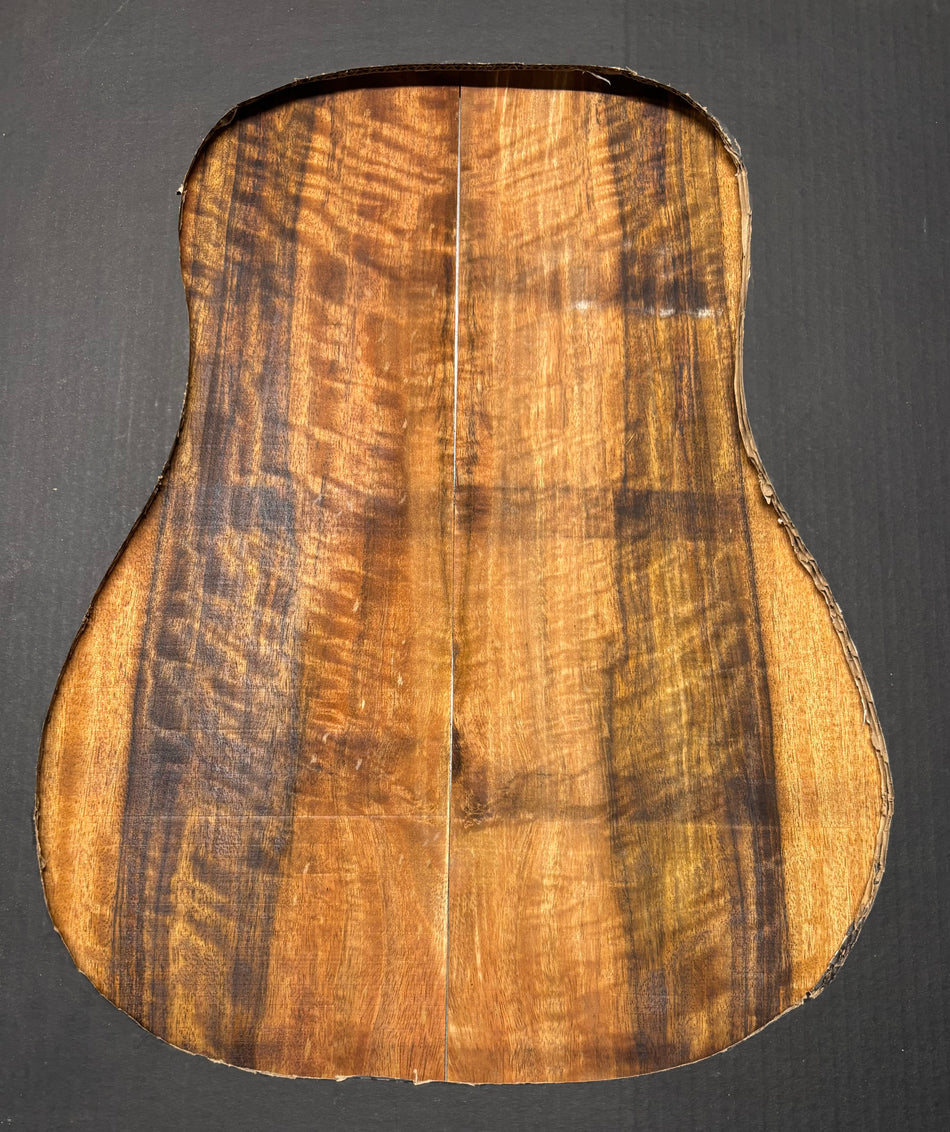 Flame Chocolate Mango Dreadnought Guitar Back and Side Set #923