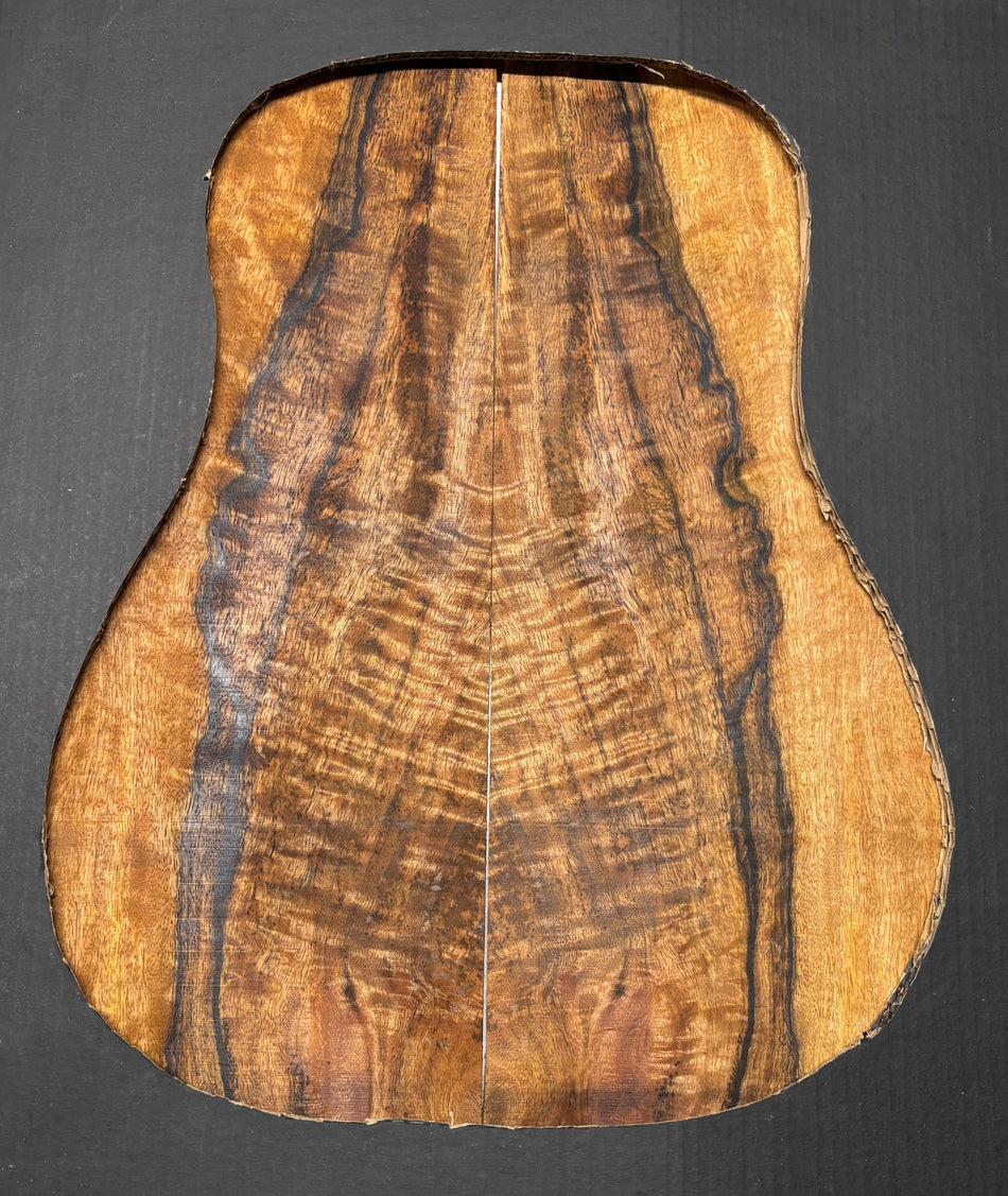 Flame Chocolate Mango Dreadnought Guitar Back and Side Set #928