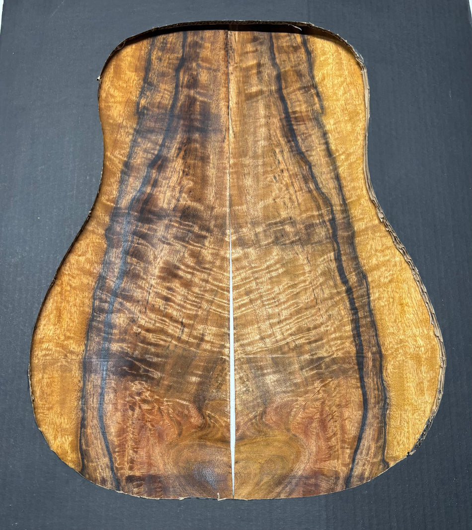 Flame Chocolate Mango Dreadnought Guitar Back and Side Set #929