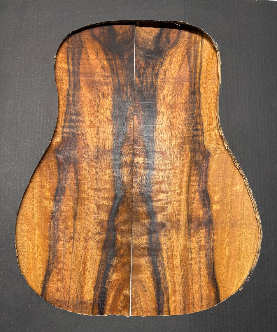 Flame Chocolate Mango Dreadnought Guitar Back and Side Set #931