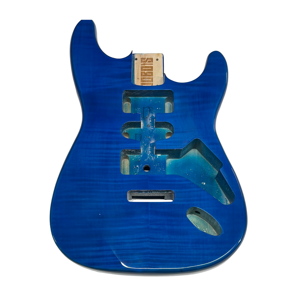 JOBOIS ST Style Finished Guitar Body- Flamed Blue