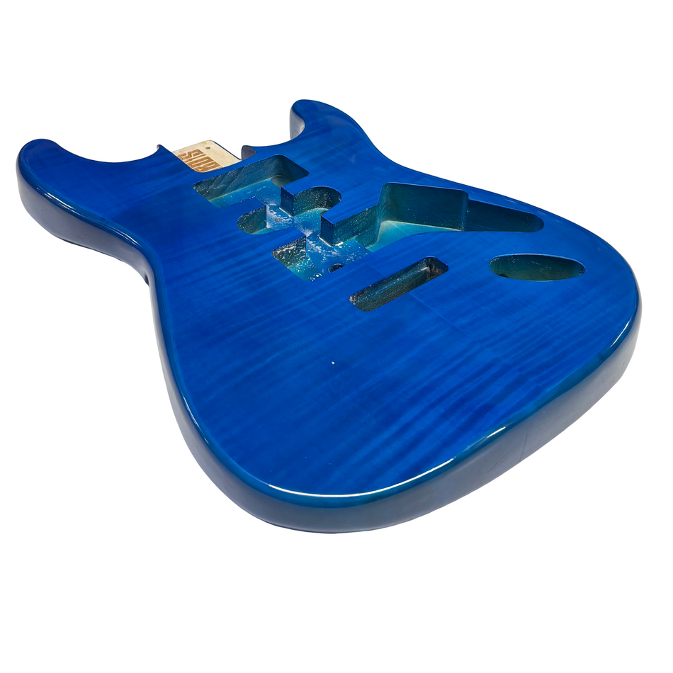 JOBOIS ST Style Finished Guitar Body- Flamed Blue