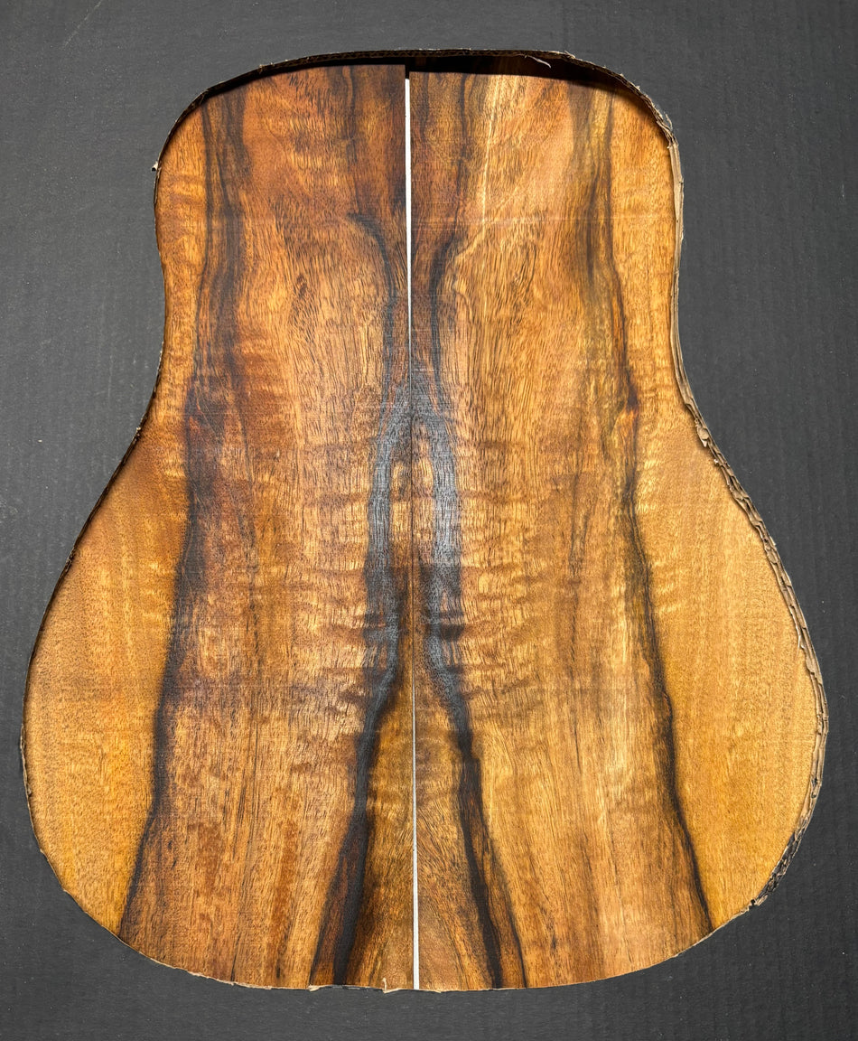 Flame Chocolate Mango Dreadnought Guitar Back and Side Set #934