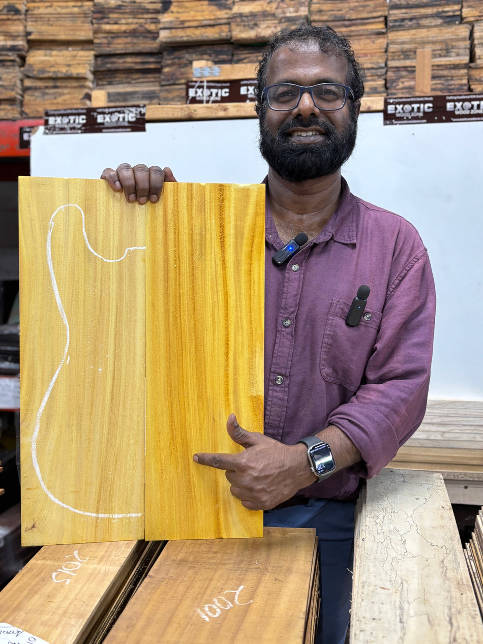 Tapas abatibles para guitarra Bocote Bookmatched 21" x 7" x 1/4"