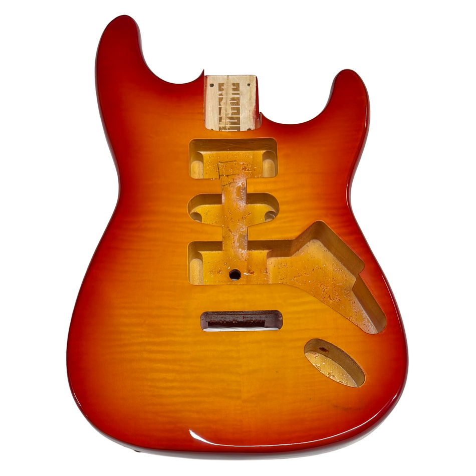 JOBOIS ST-Style Finished Guitar Body- Flamed Cherry Burst