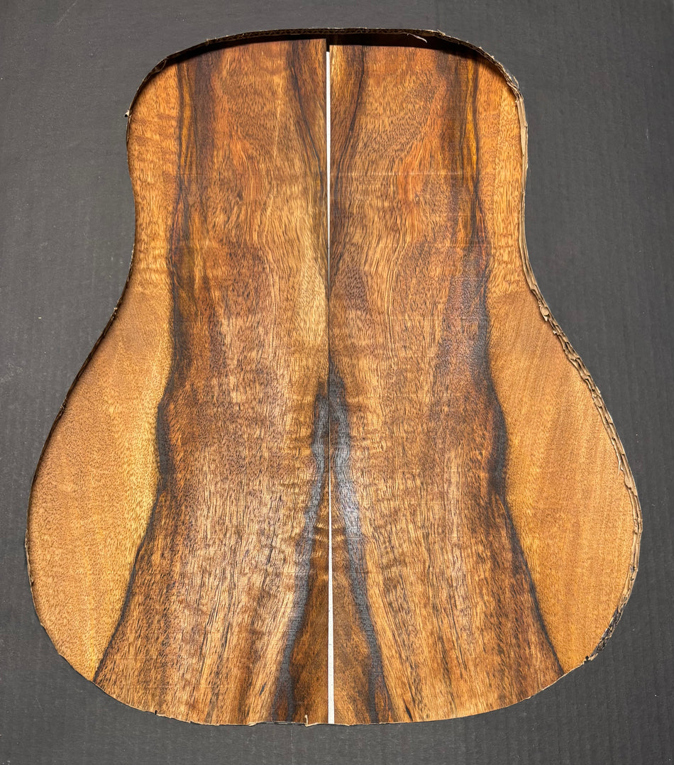 Flame Chocolate Mango Dreadnought Guitar Back and Side Set #936