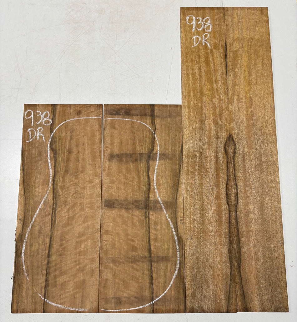 Flame Chocolate Mango Dreadnought Guitar Back and Side Set #938