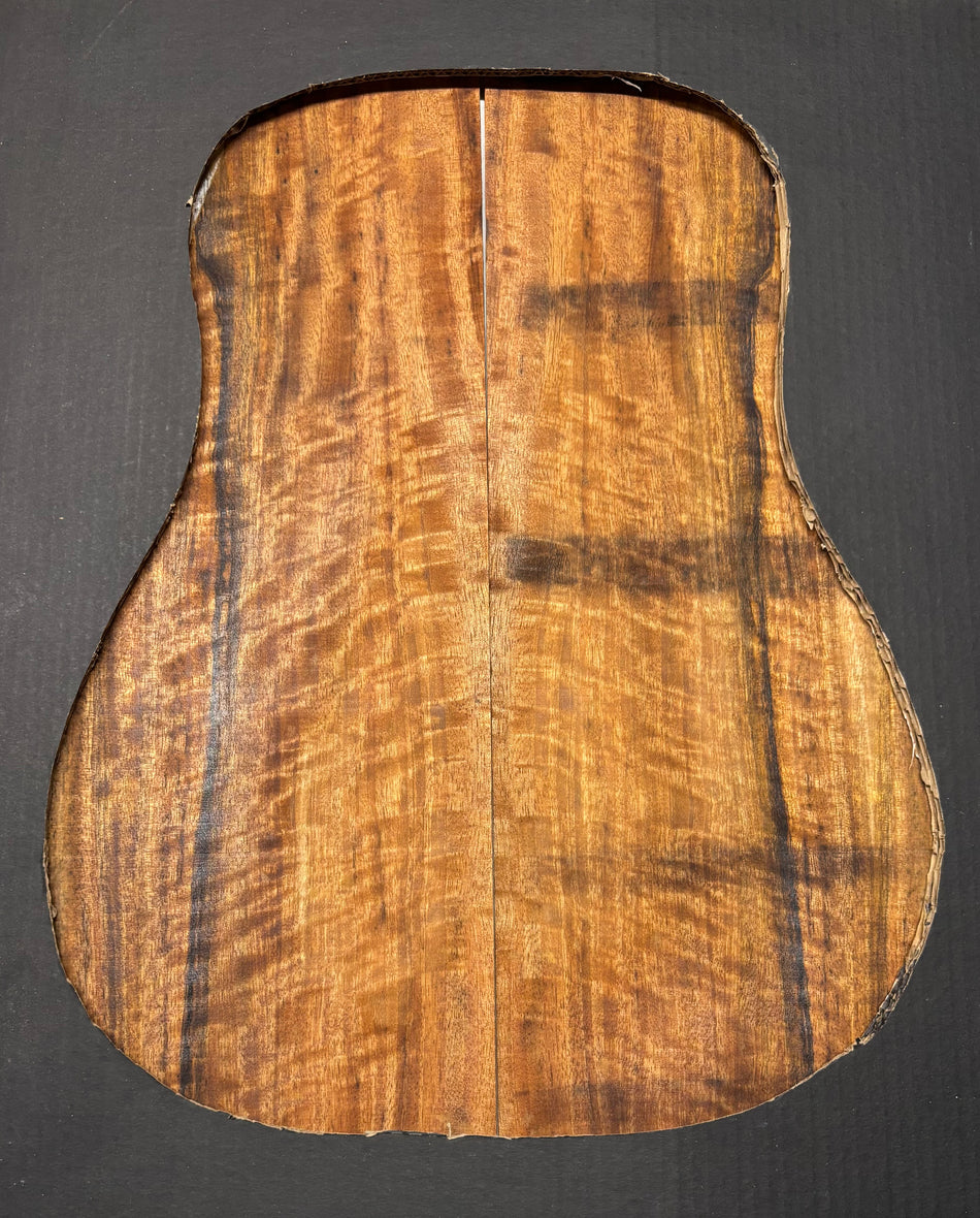 Flame Chocolate Mango Dreadnought Guitar Back and Side Set #938