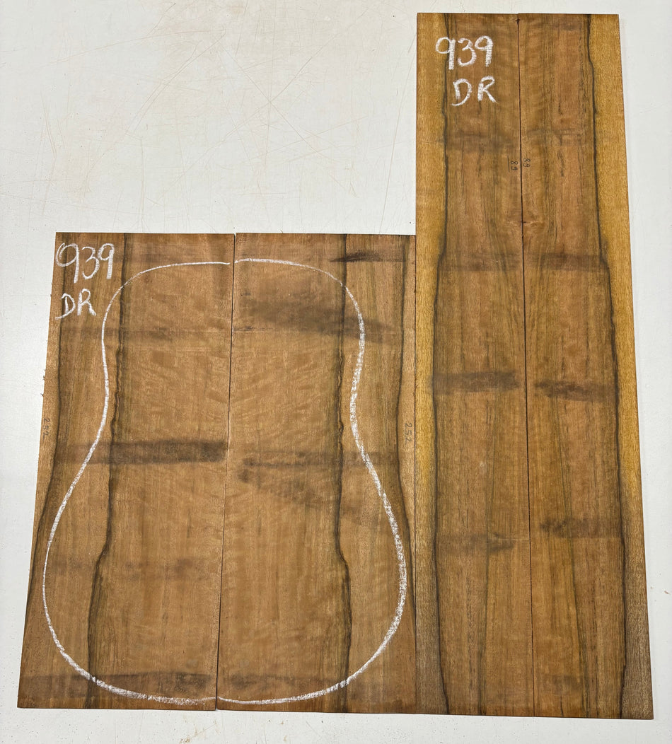 Flame Chocolate Mango Dreadnought Guitar Back and Side Set #939