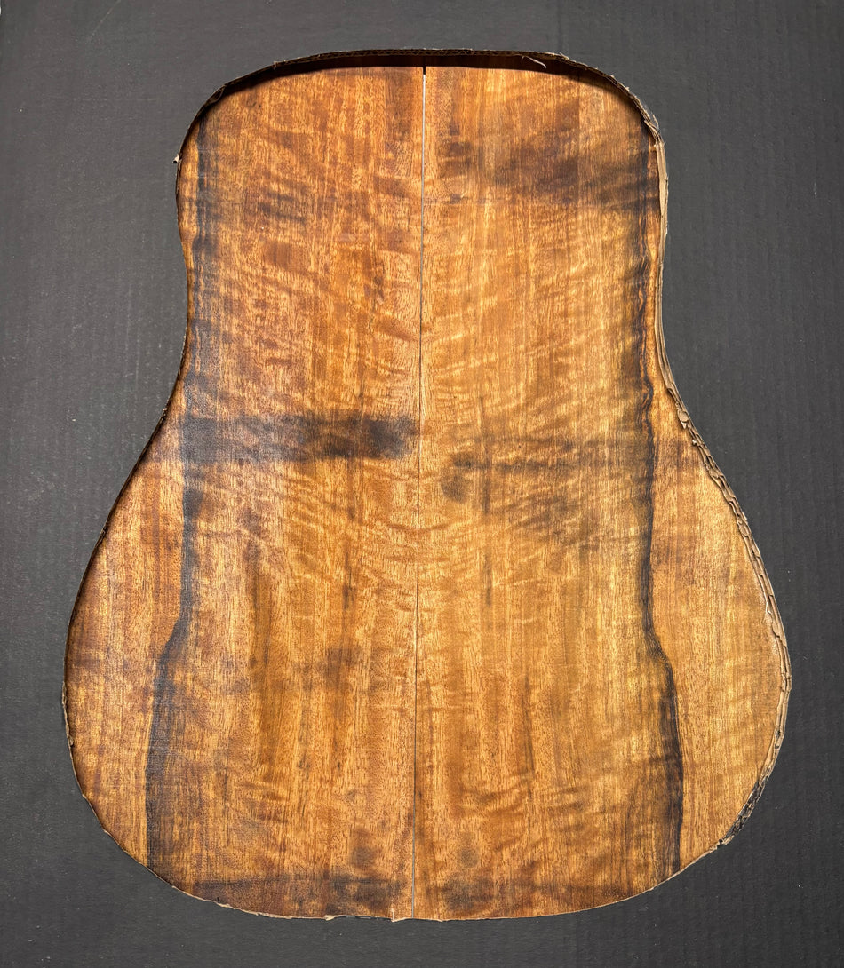 Flame Chocolate Mango Dreadnought Guitar Back and Side Set #939