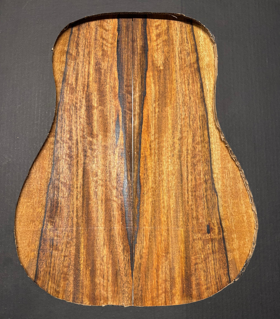 Flame Chocolate Mango Dreadnought Guitar Back and Side Set #943