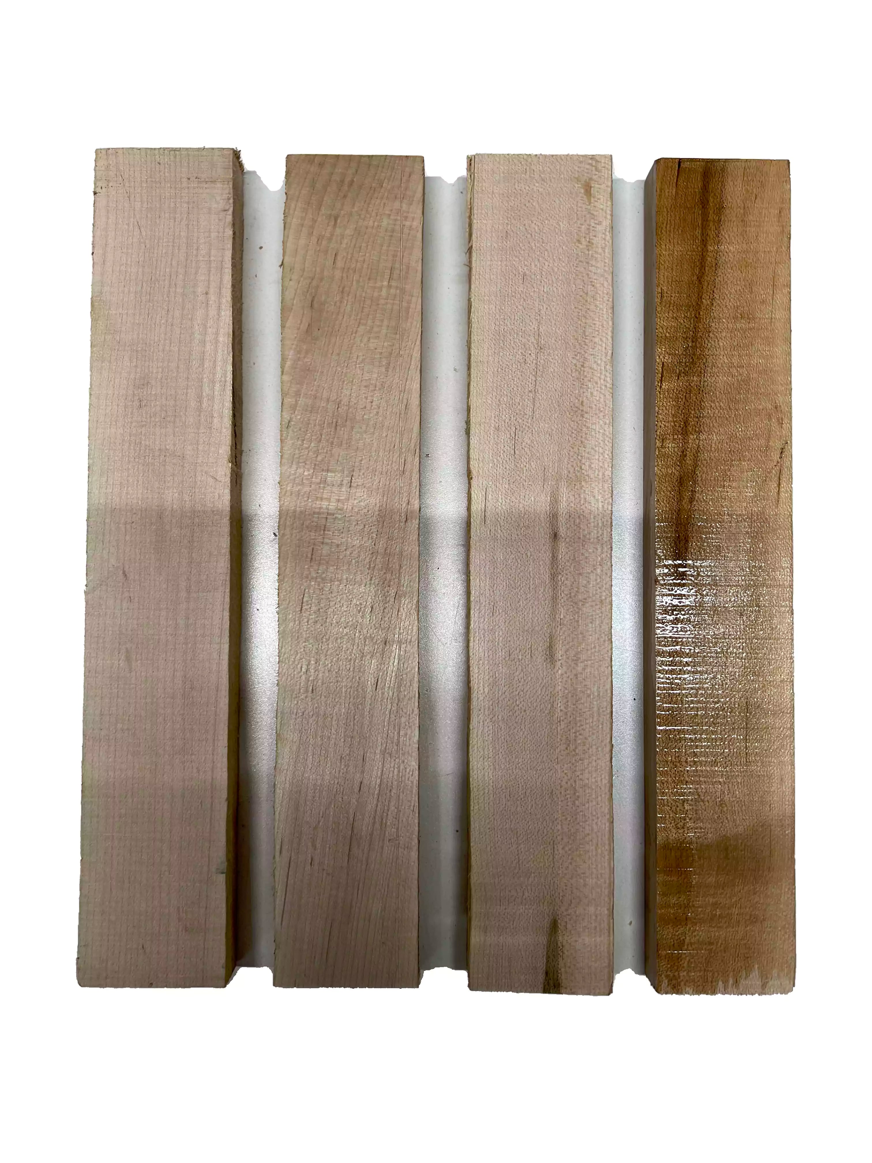 Pack of 4, Hard Maple Thin Stock Three Dimensional Lumber Board 12" x 2" x 3/4" #06 - Exotic Wood Zone - Buy online Across USA 