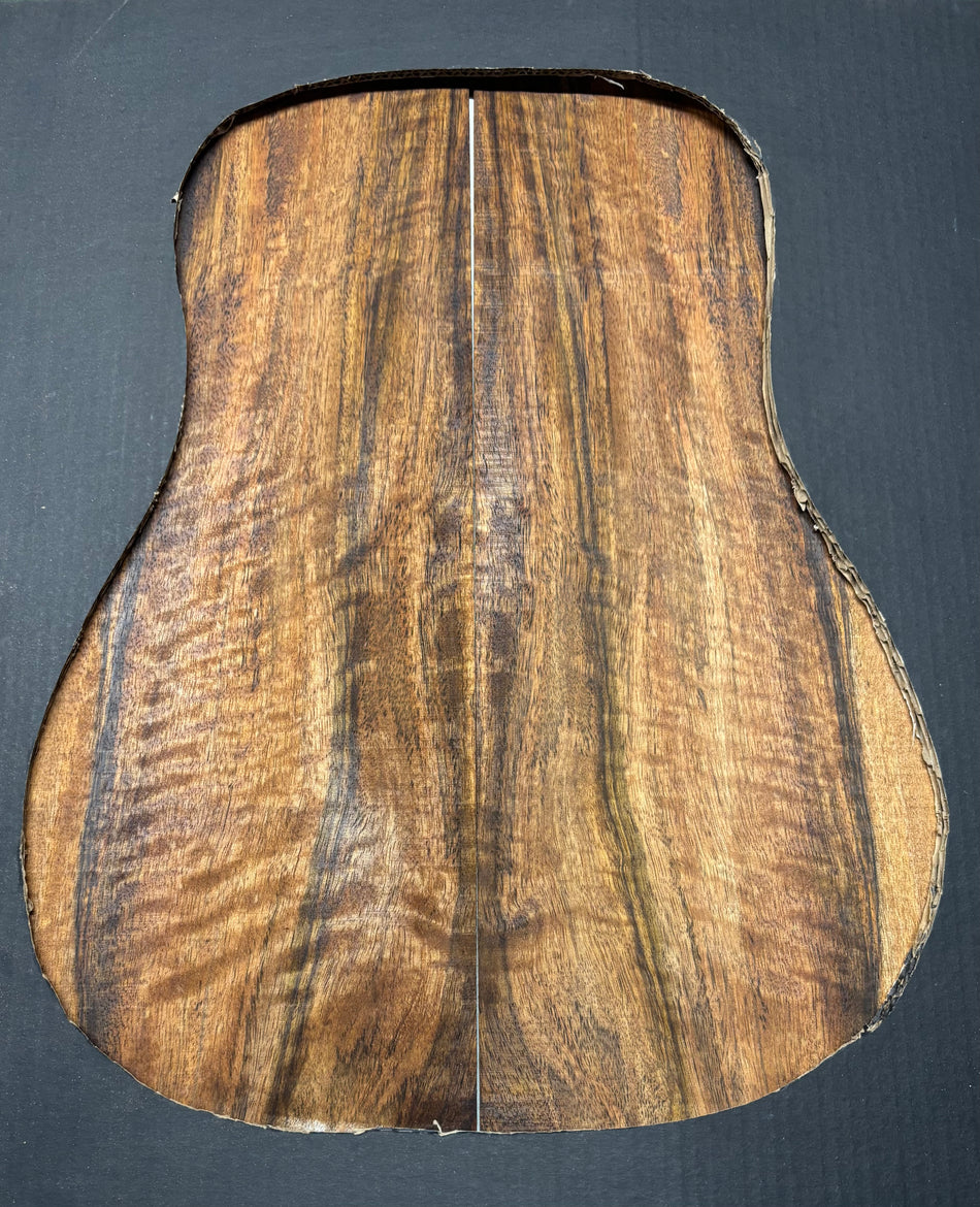 Flame Chocolate Mango Dreadnought Guitar Back and Side Set #945