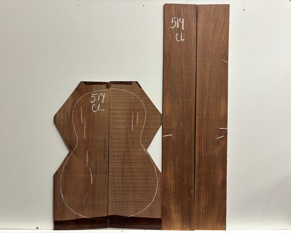 Juego de fondo y aros de guitarra de grado AAAA Dreadnought de palisandro de la India Oriental #61 